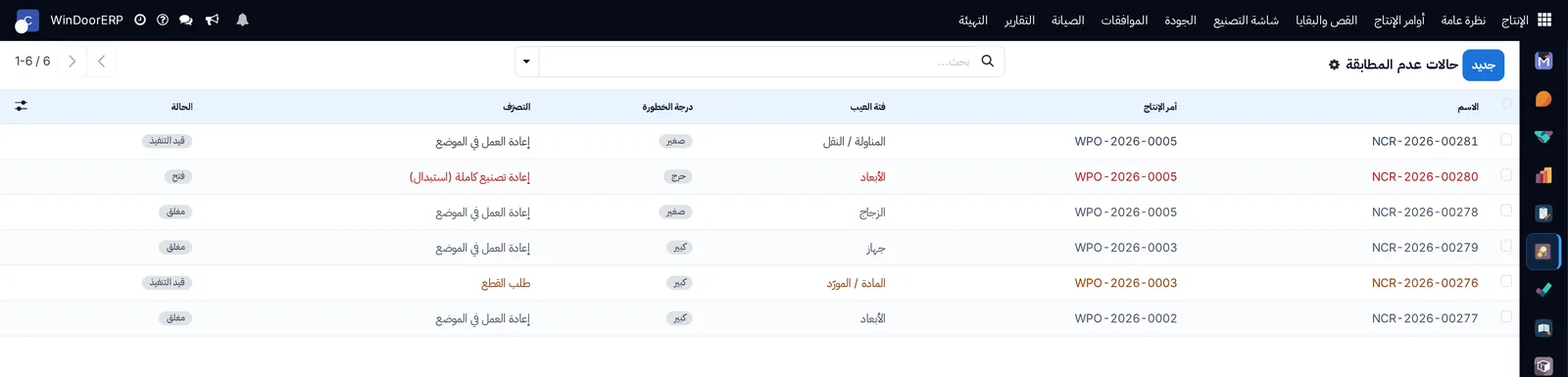 حالات عدم المطابقة