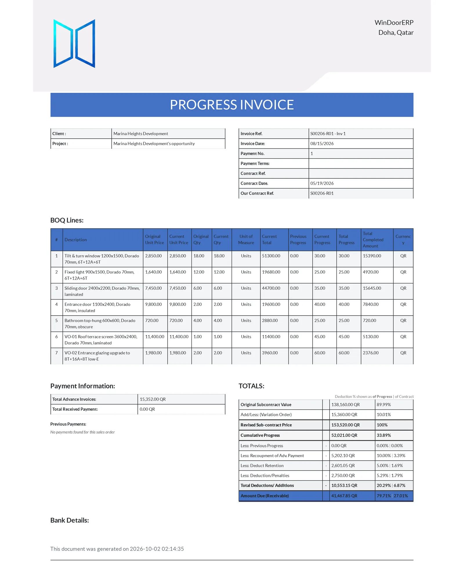 A progress certificate
