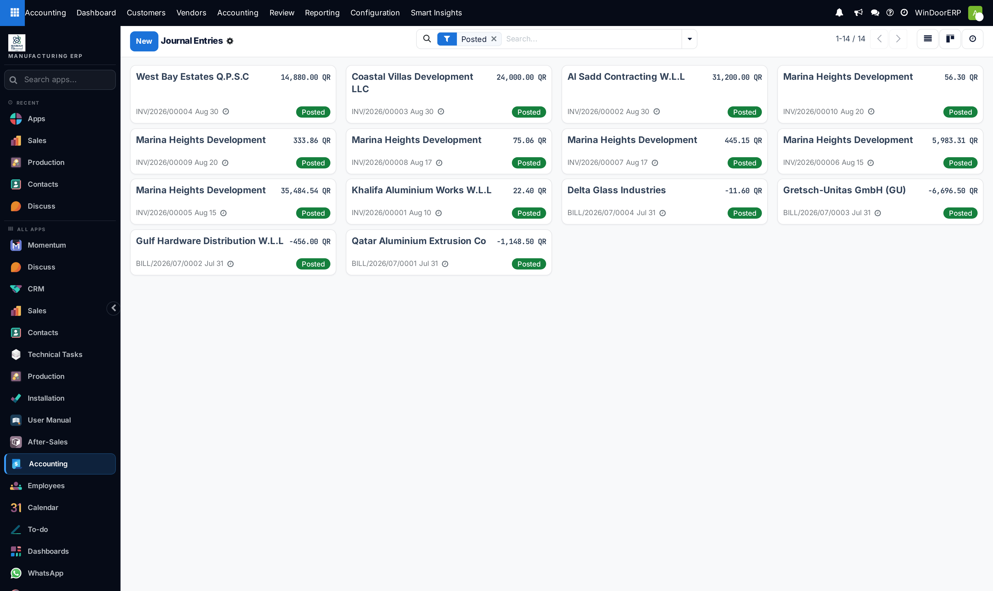 Journal entries kanban board