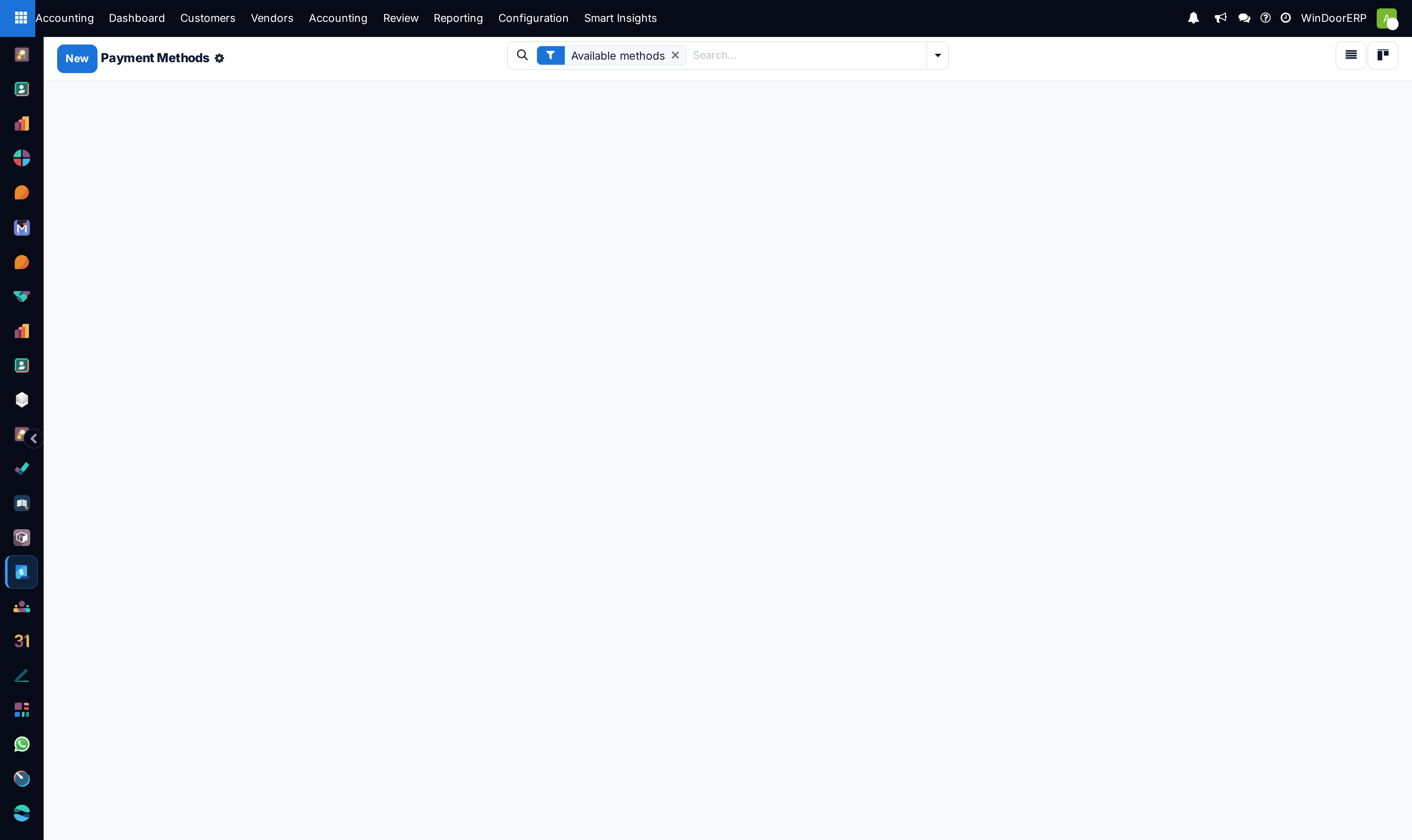 Payment methods kanban overview