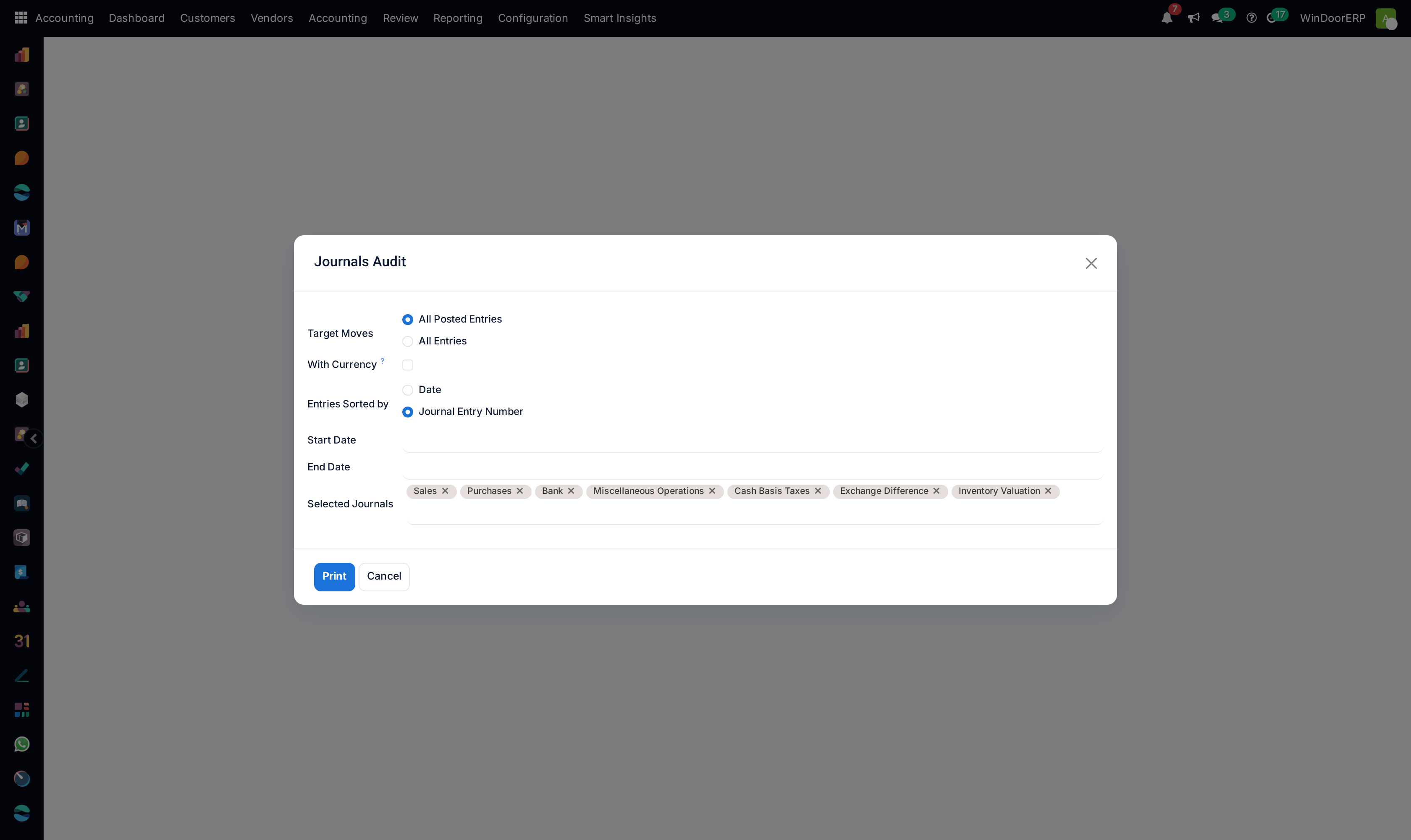 Journals audit report generator
