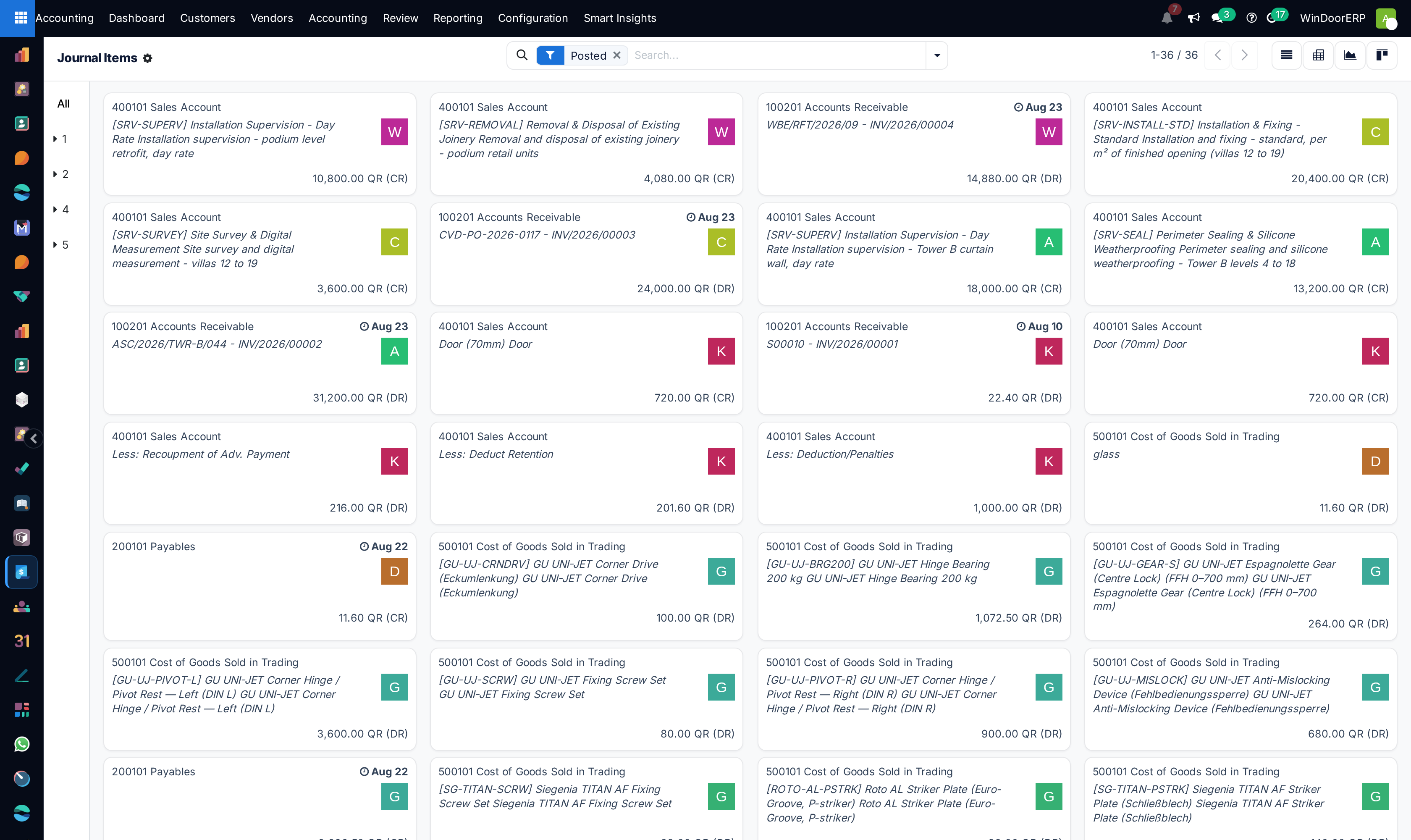 Journal items kanban overview