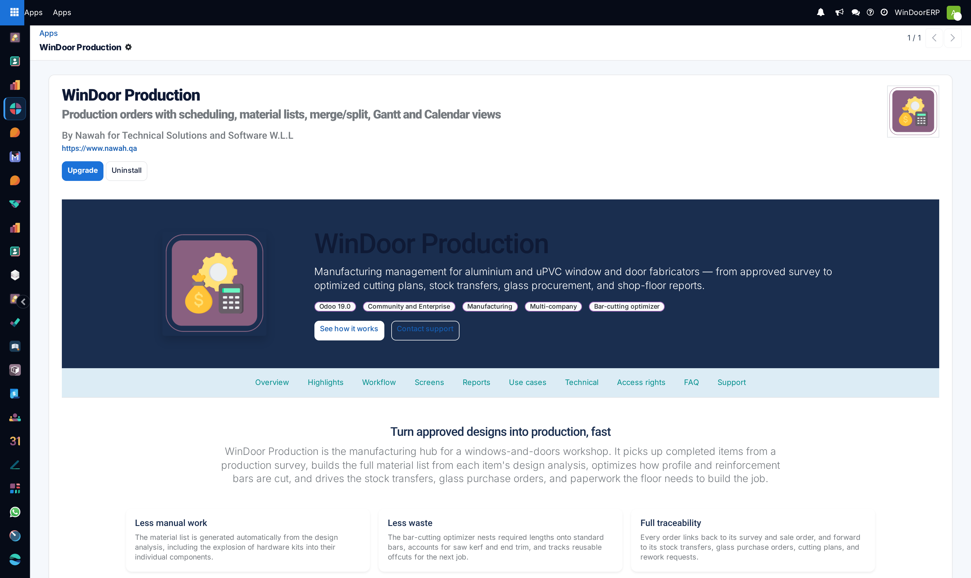 Addon technical specification profile