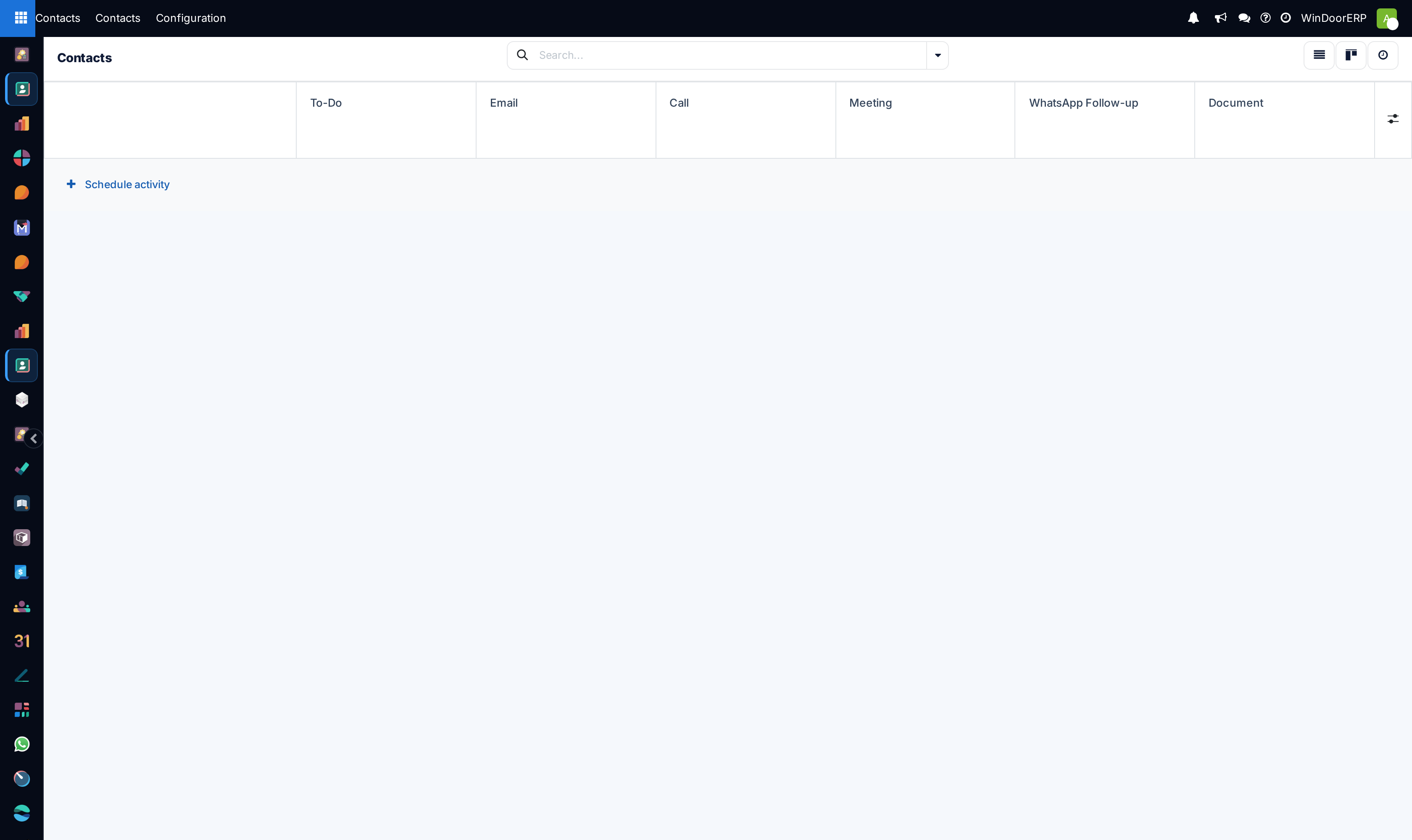 Contacts scheduled follow-up activities view