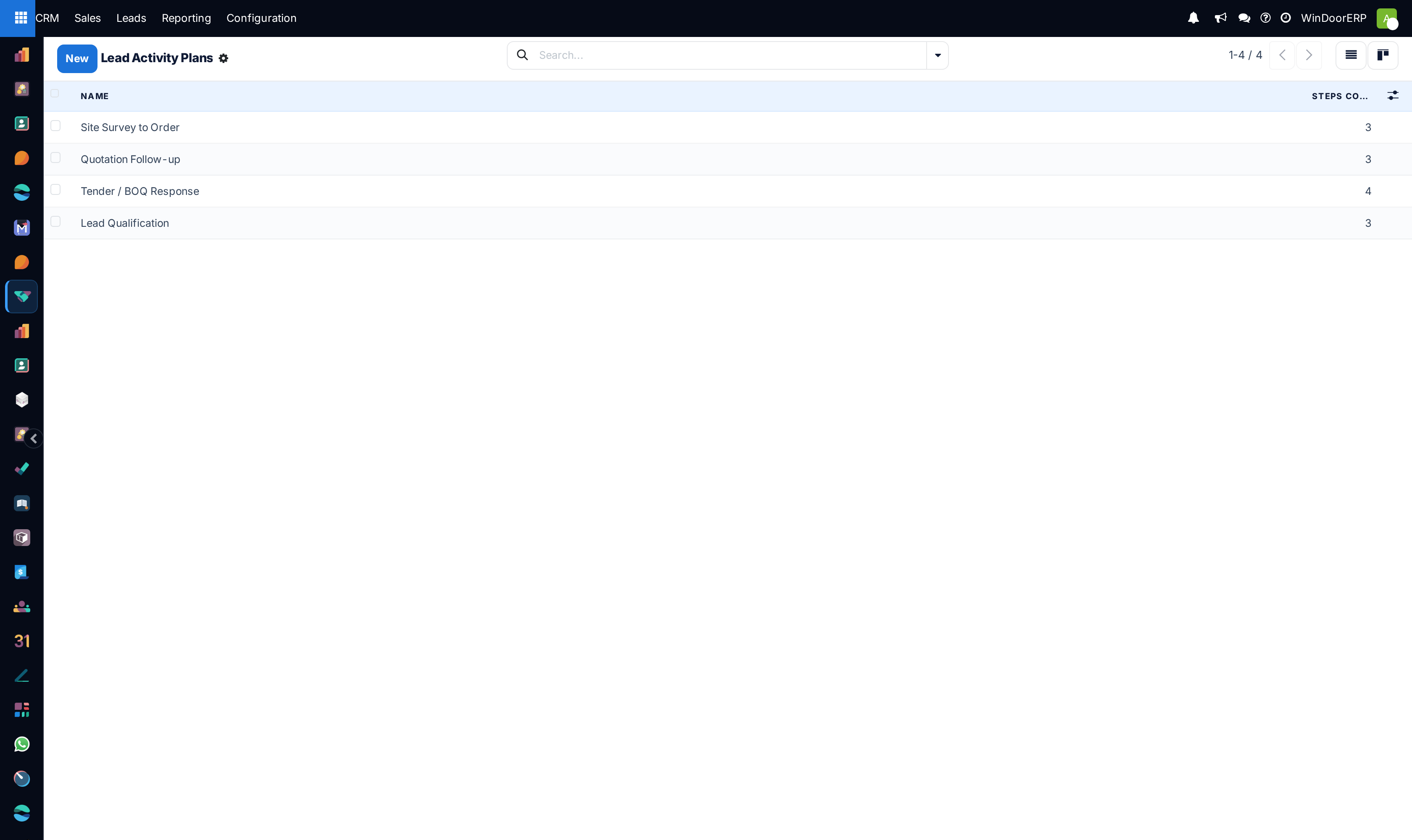 Configured activity plans catalog list