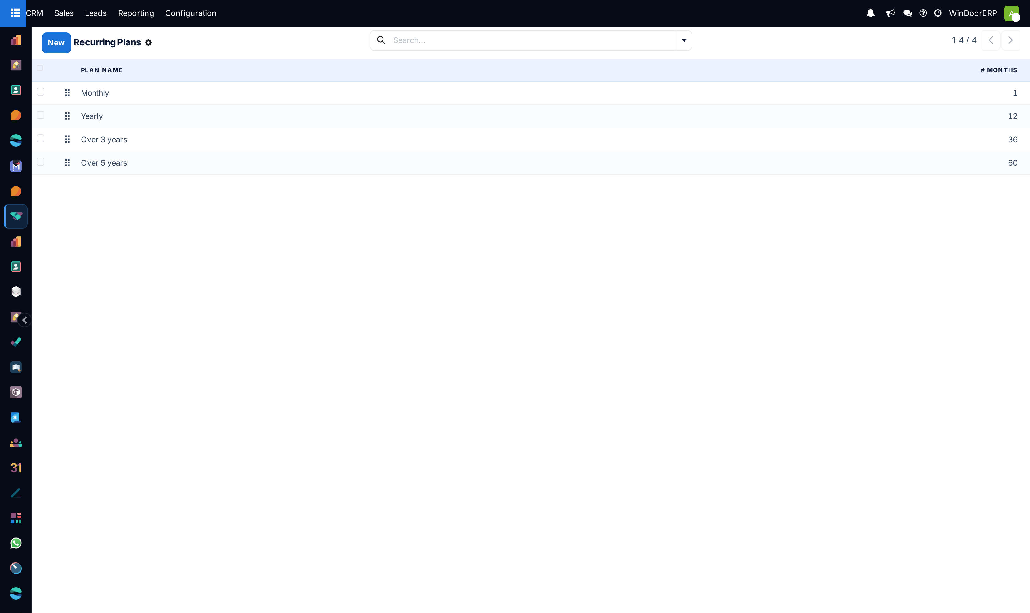 Recurring revenue plans interval list