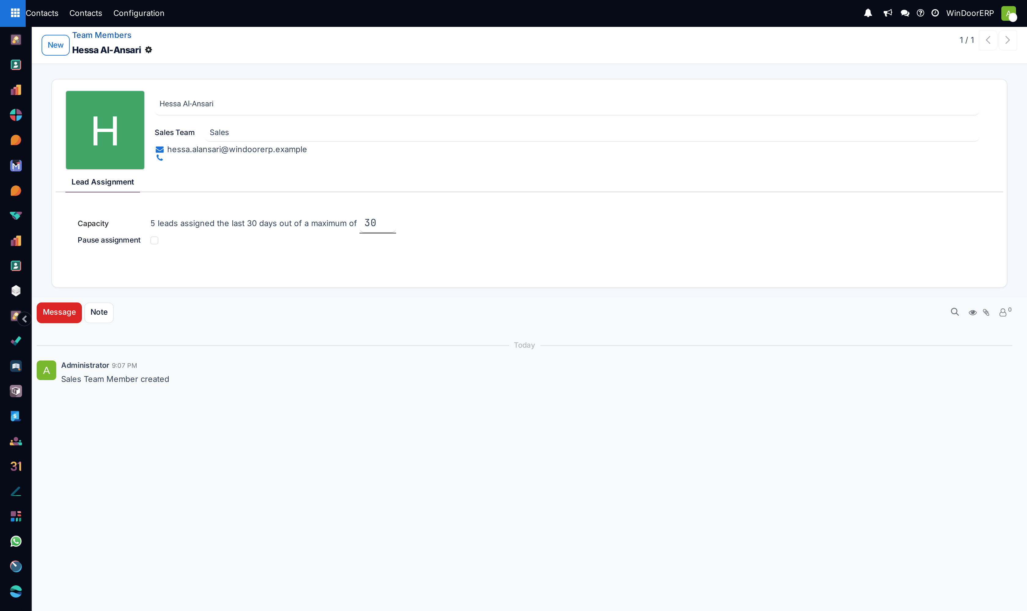 Team member capacity and domain rule editor