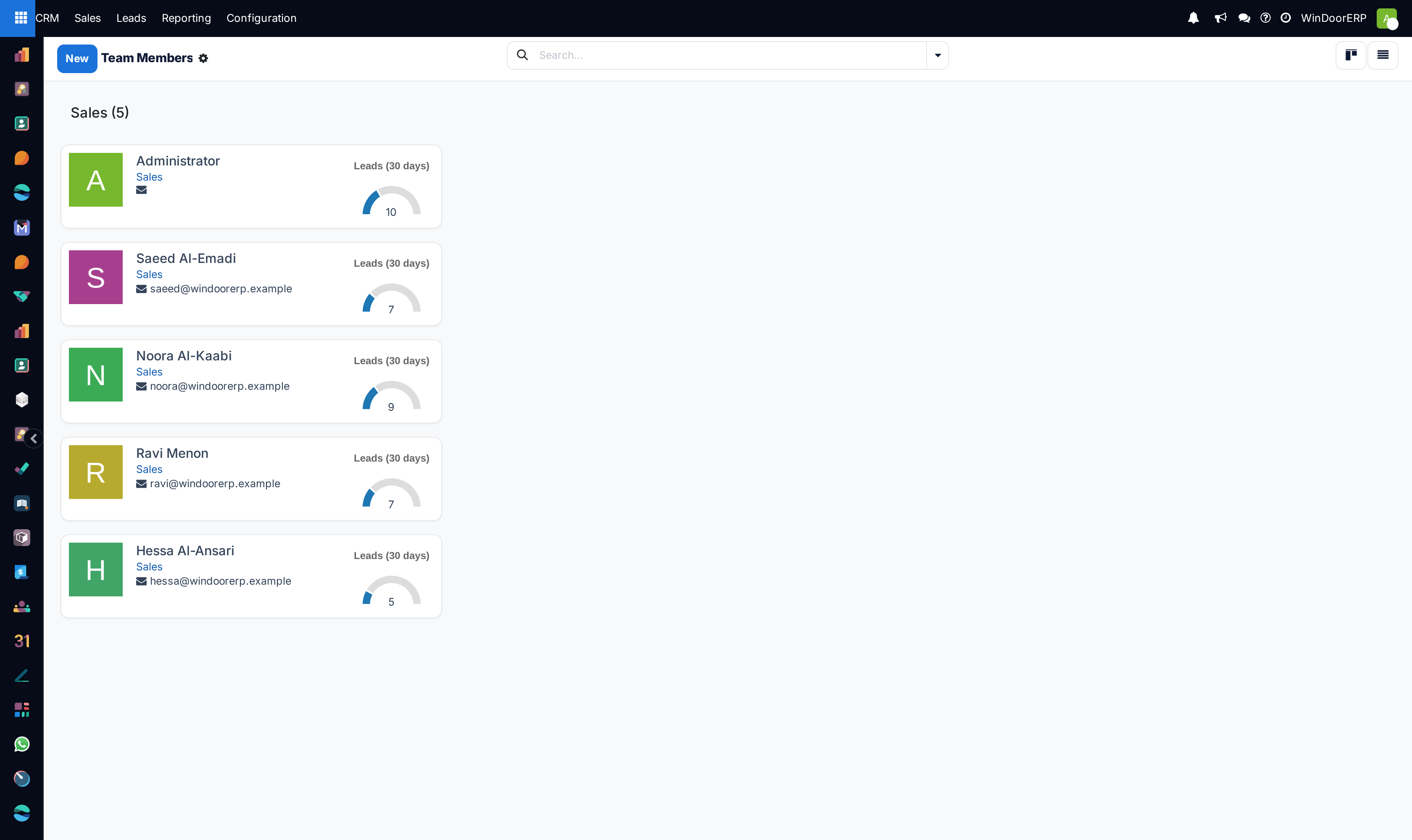 Team members kanban gallery with capacity status