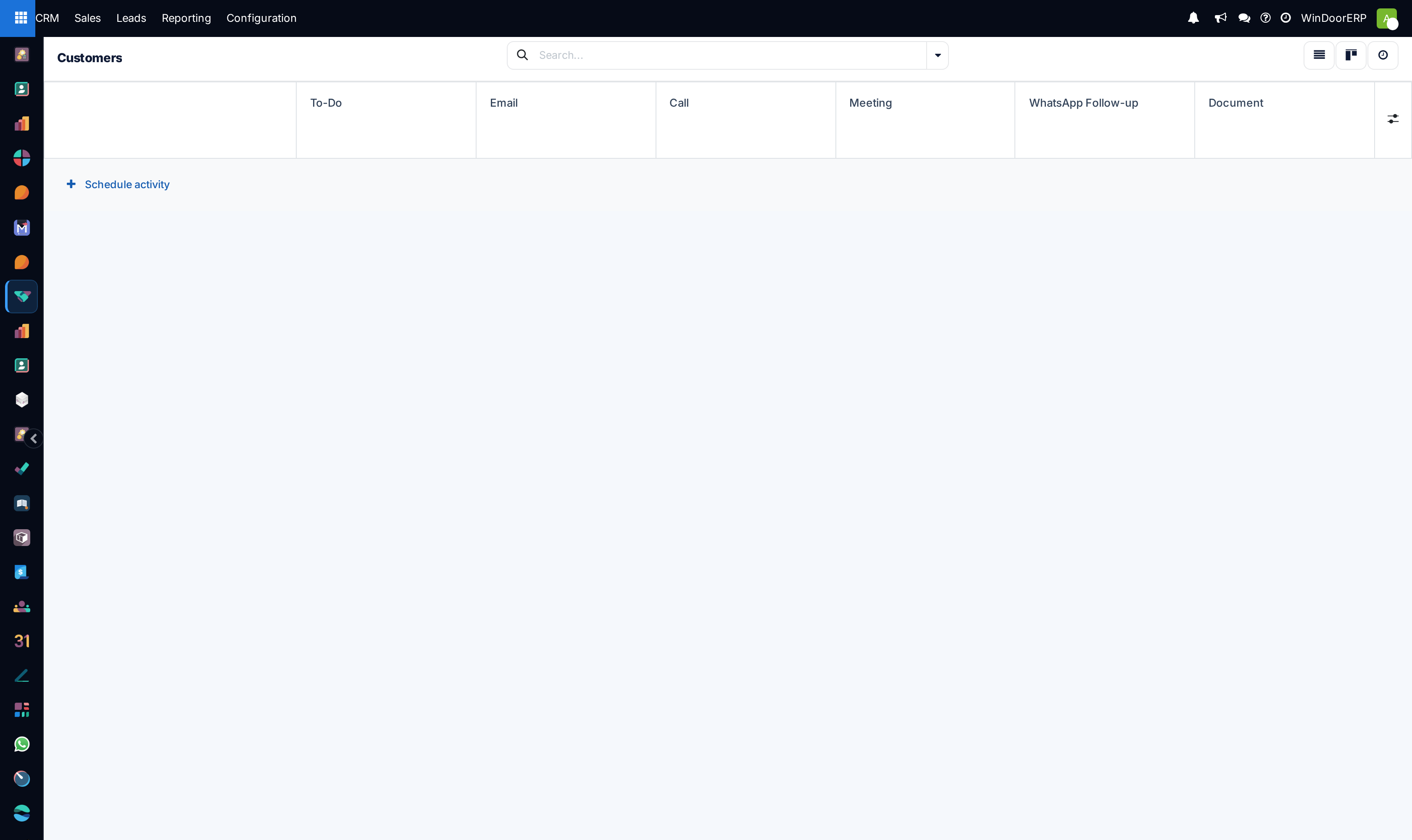 Customer activity and interaction schedule view