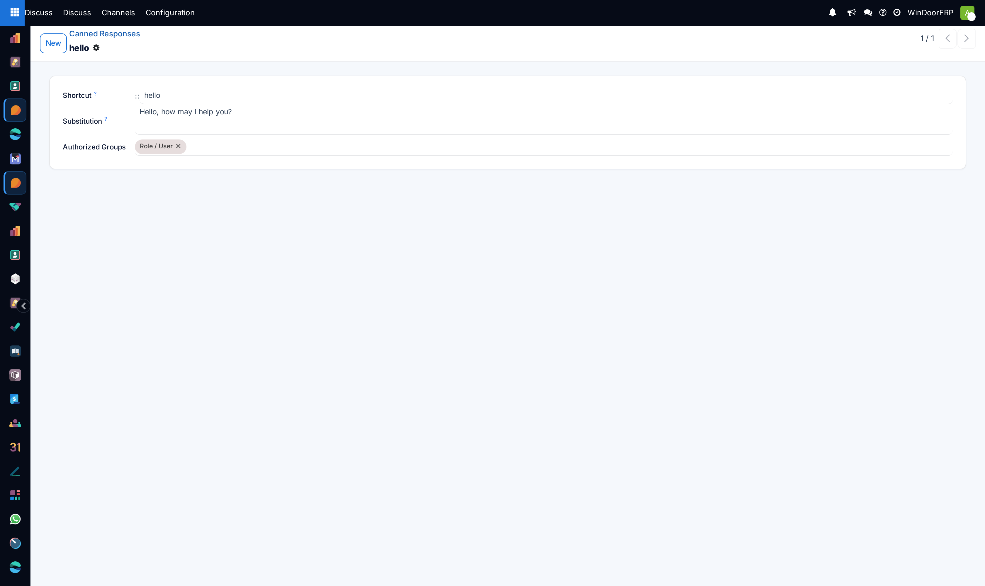 Canned response shortcut and substitution editor