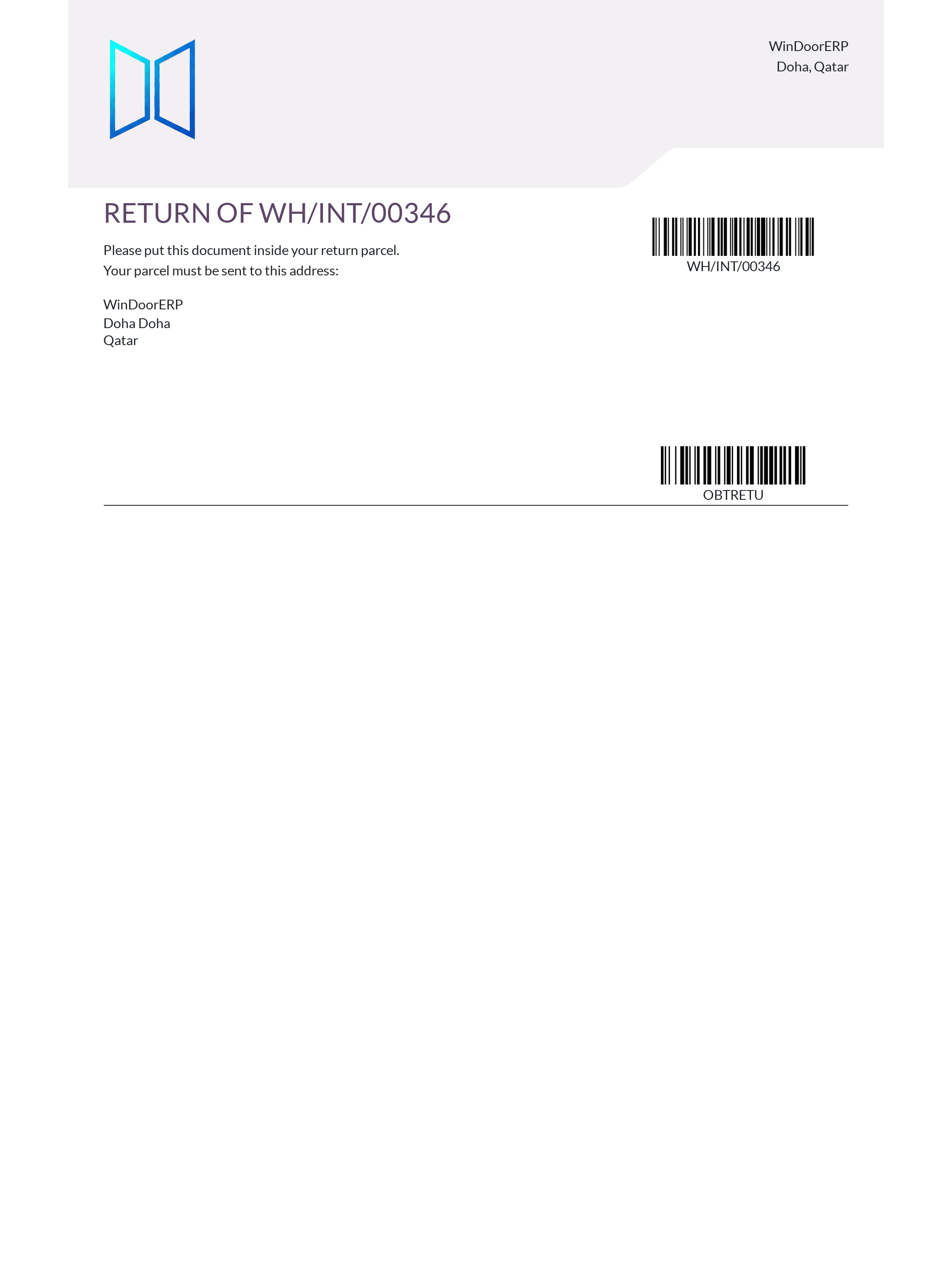 Material return authorization slip