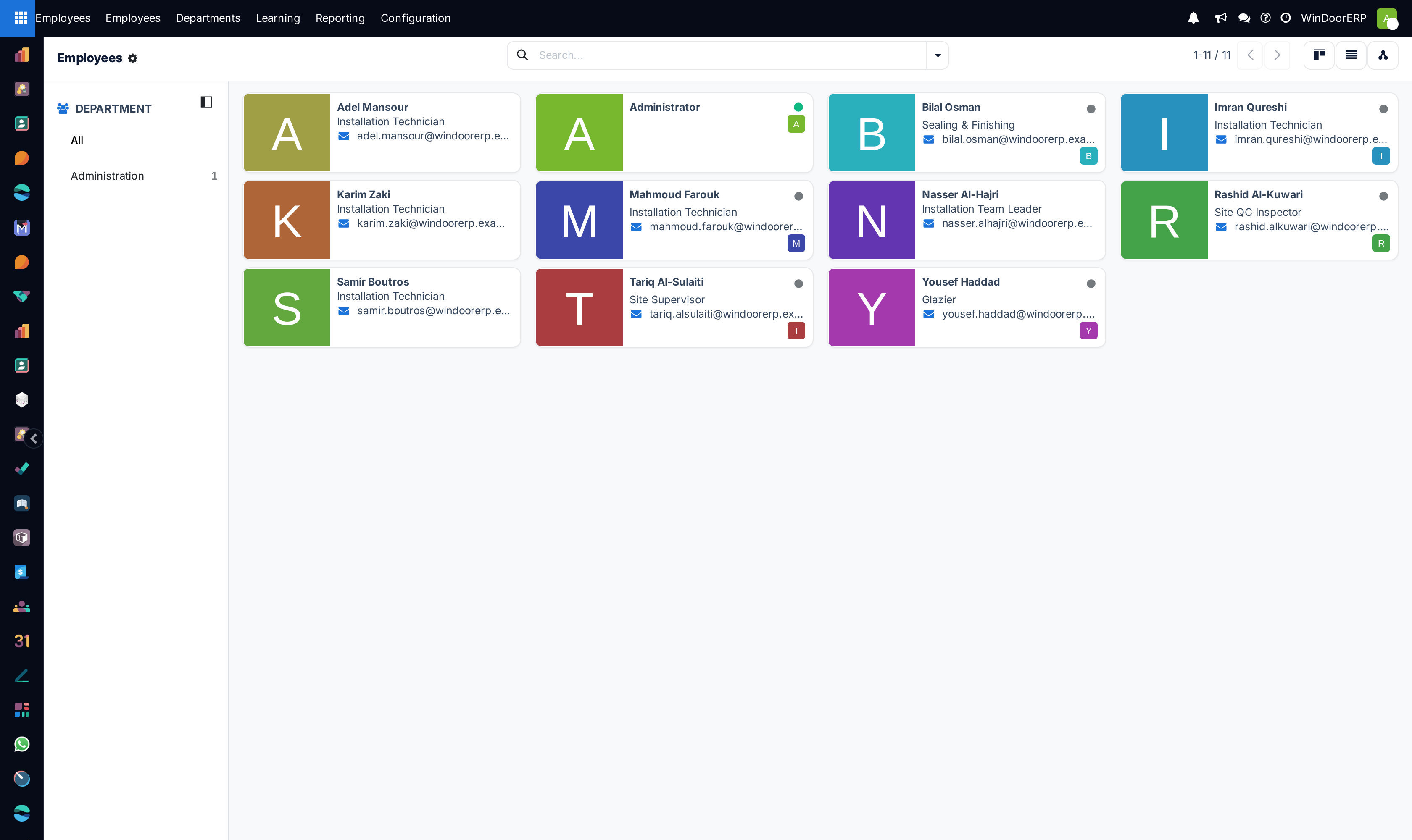 Company directory kanban grid