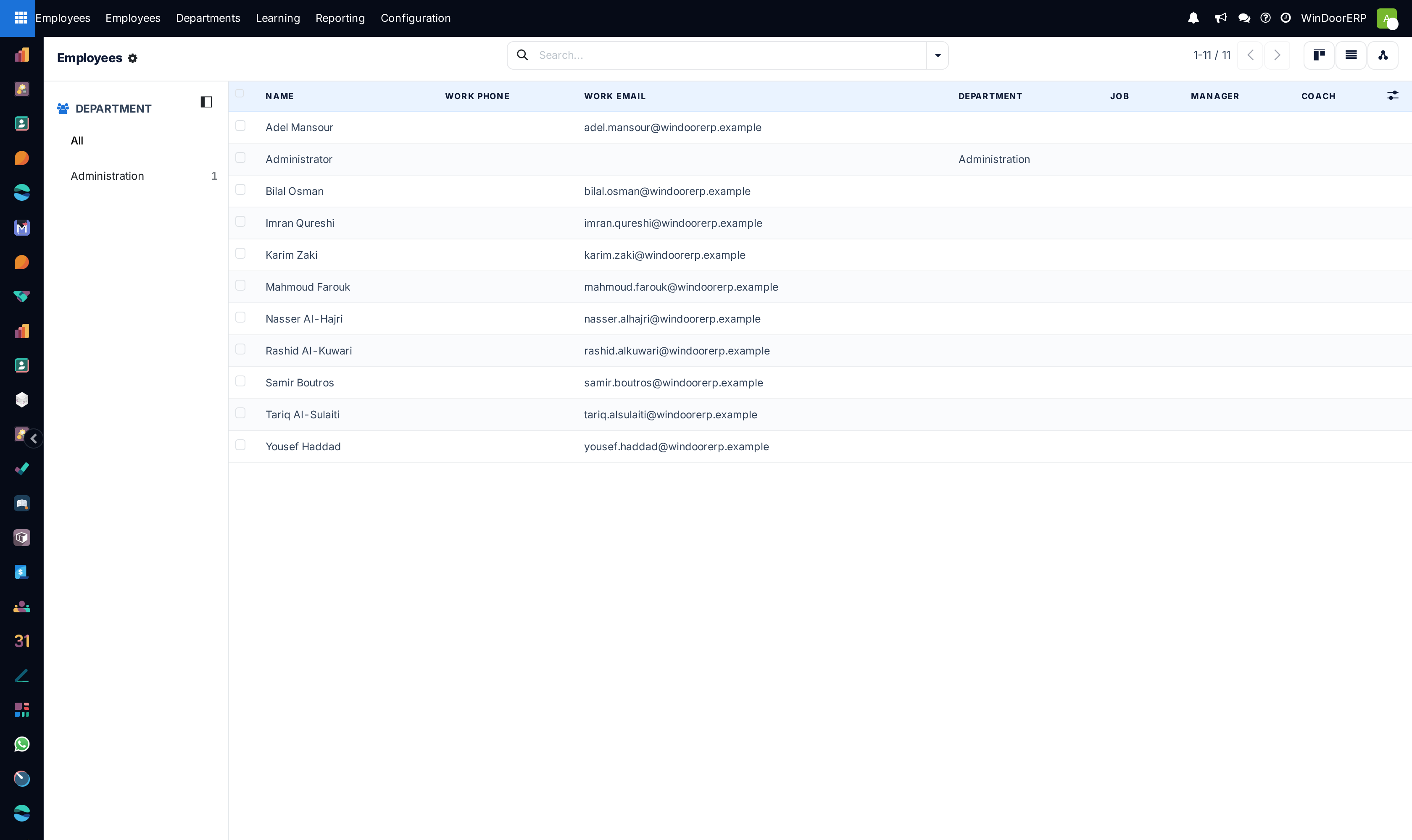 Company-wide directory contact list