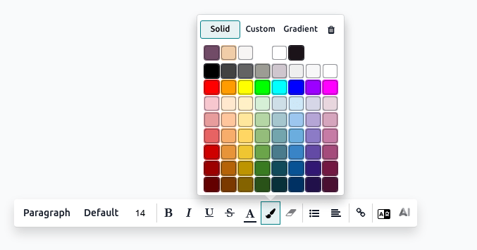 The text editor toolbar.