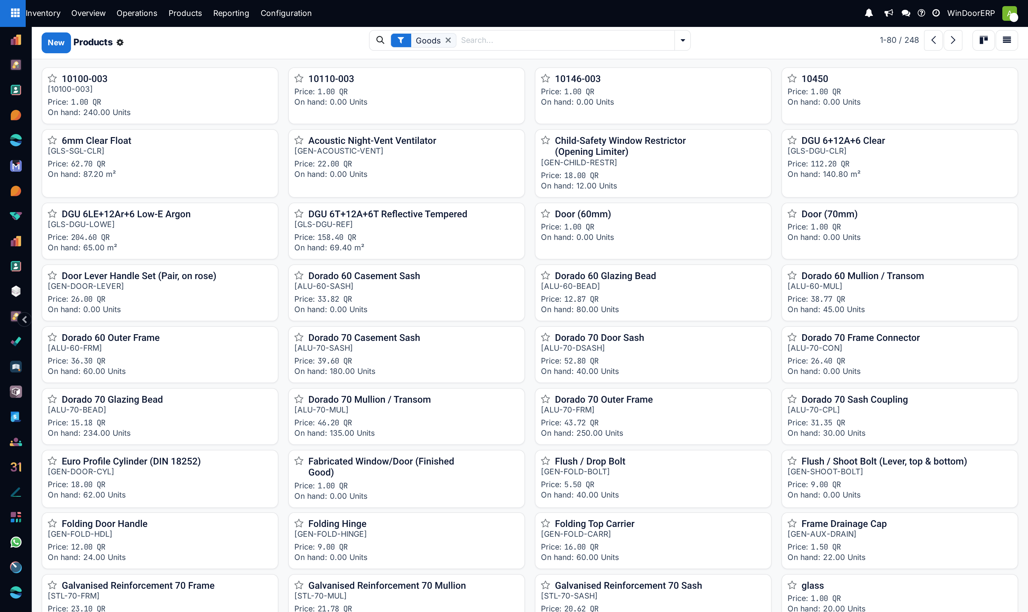 Card view of physical materials in the Inventory catalogue.