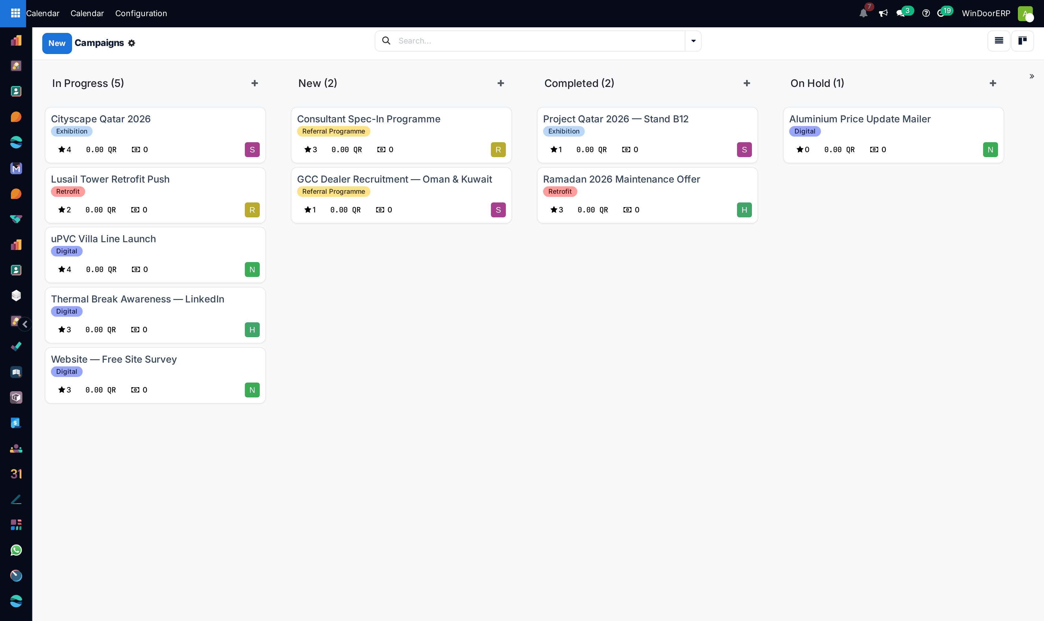 Marketing campaigns kanban cards