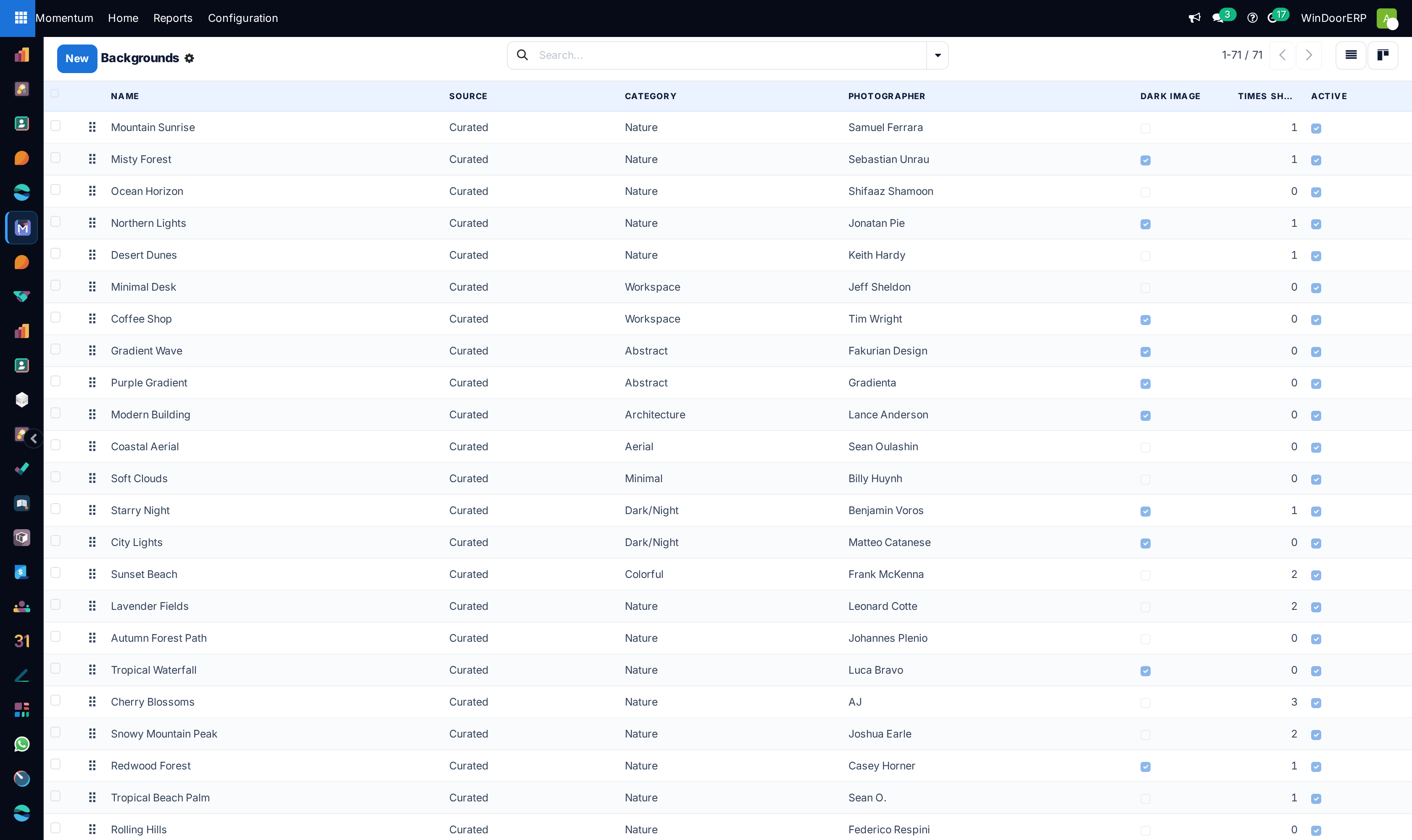 Momentum background themes list