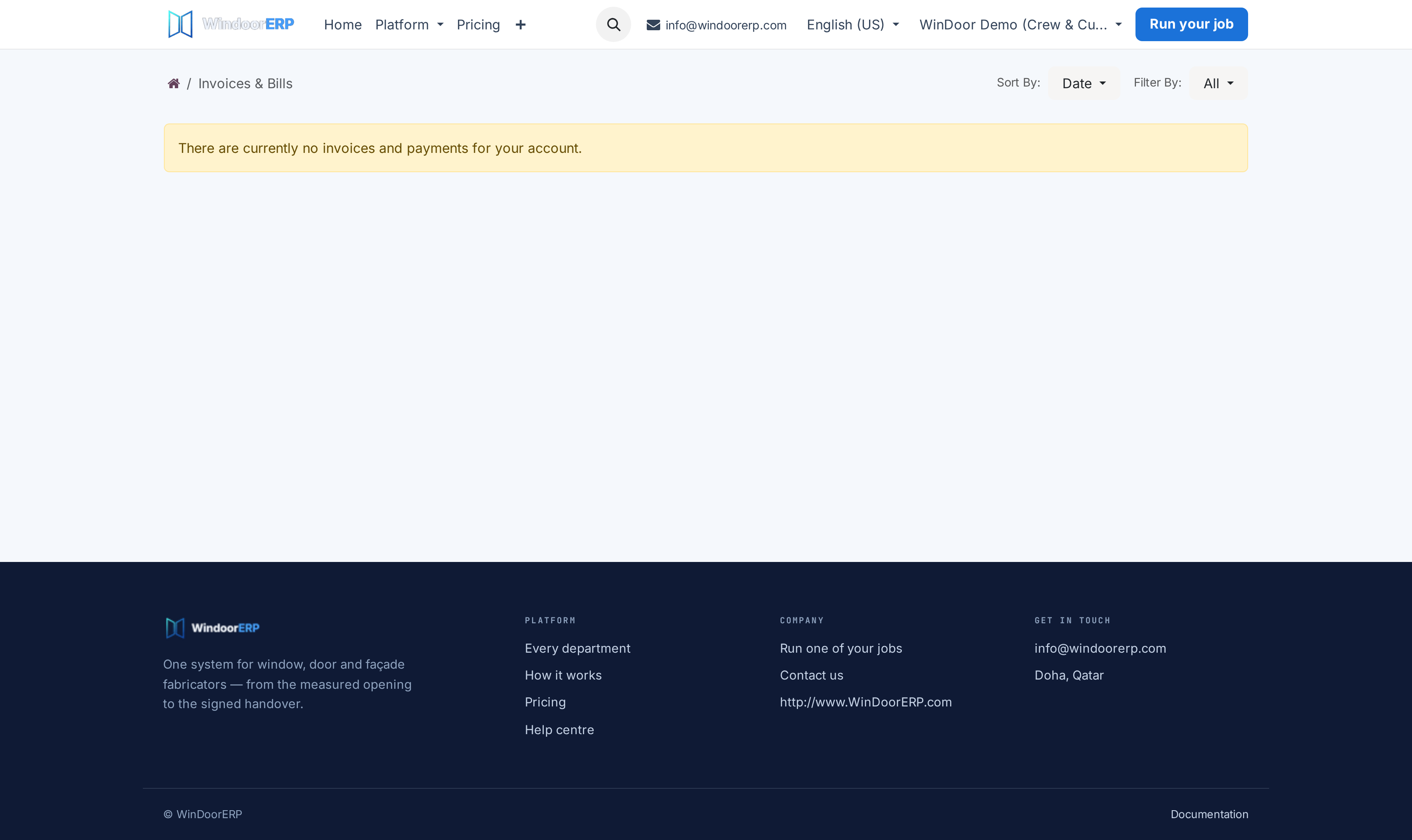 Customer tax invoices portal registry with online pay now buttons