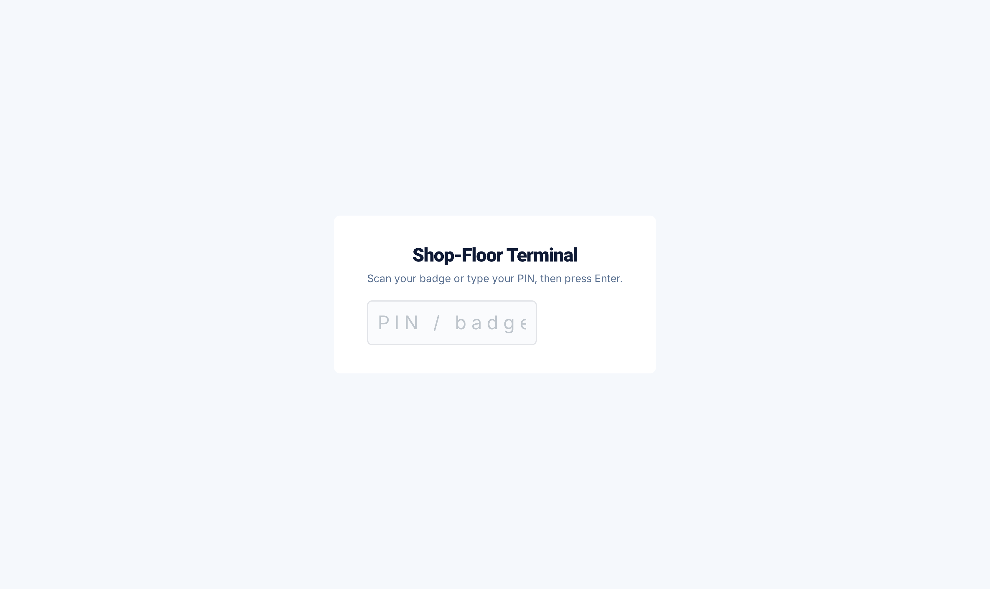 Operator station terminal screen for live order processing