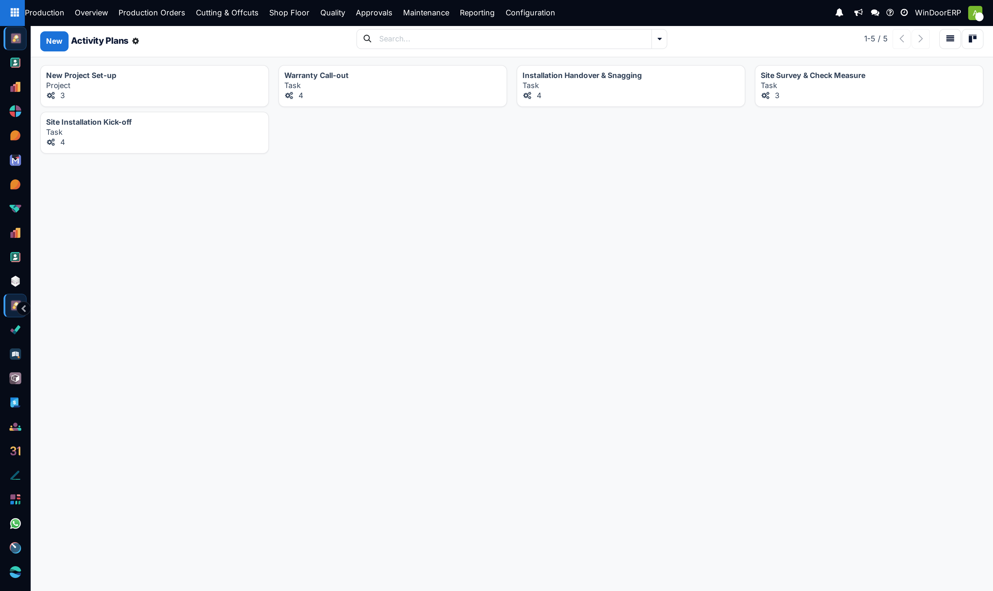 Activity plans kanban view organizing task sequences by project scale
