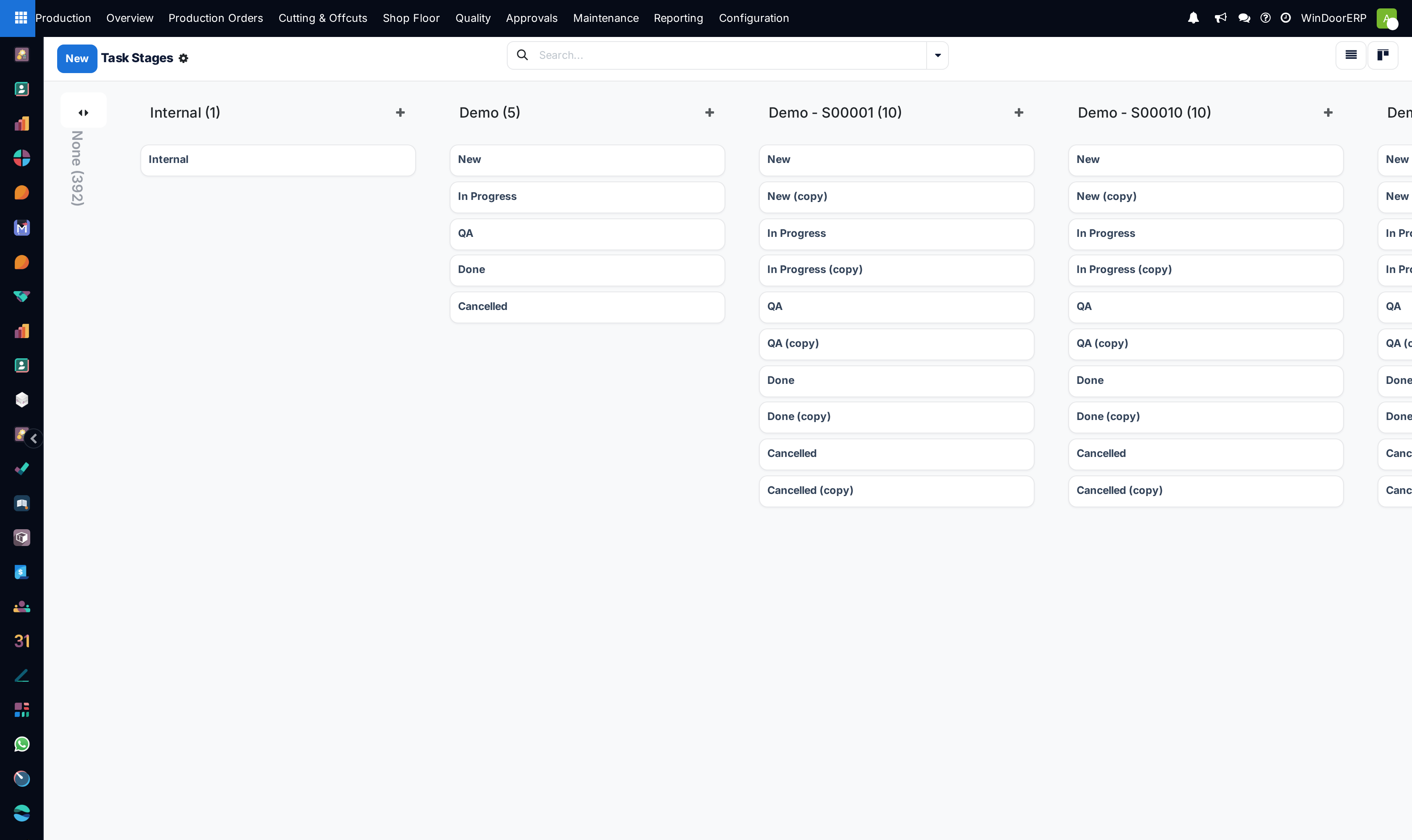 Task stages kanban visualizer displaying configured columns