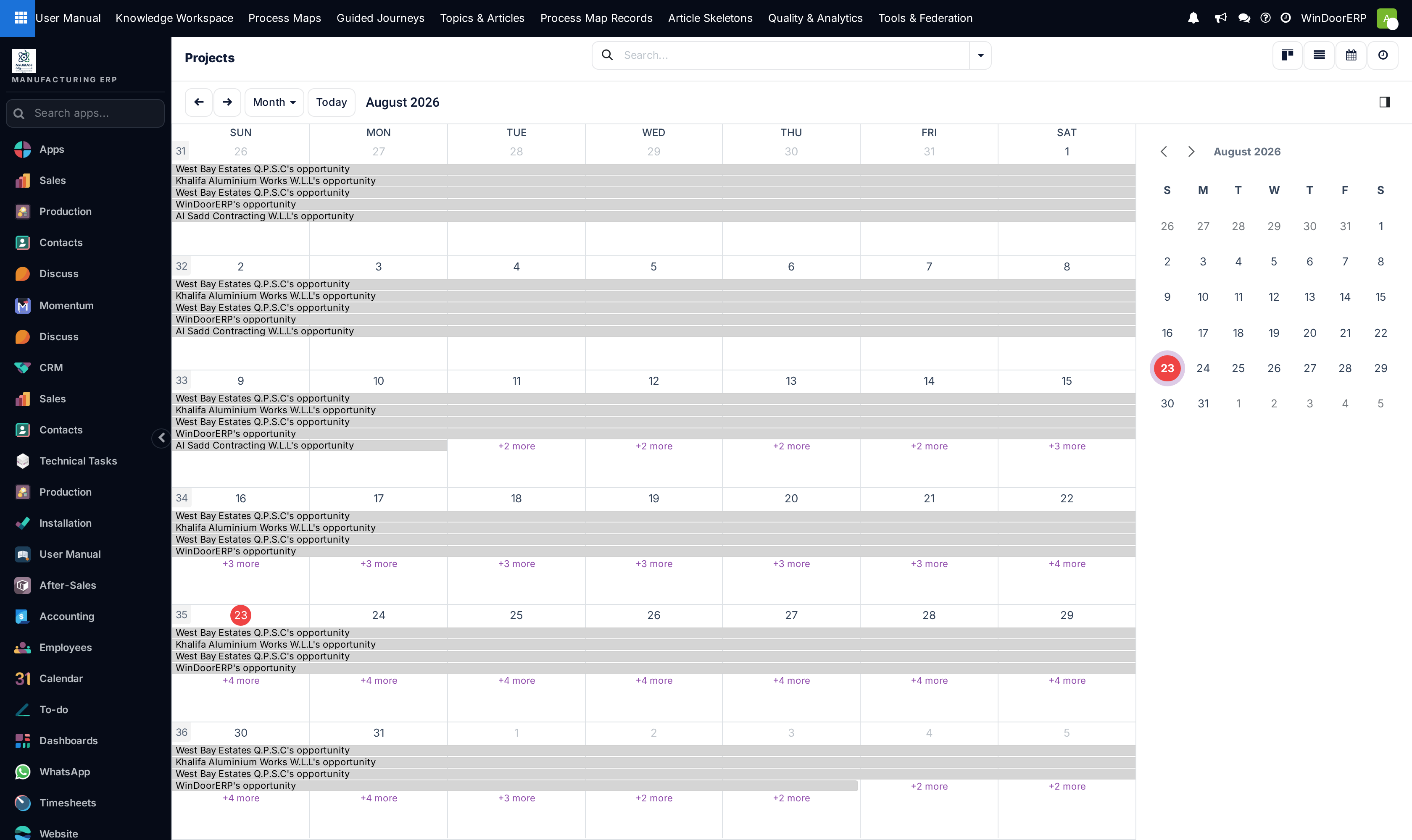 Project master timeline calendar tracking milestone deliverables and client reviews