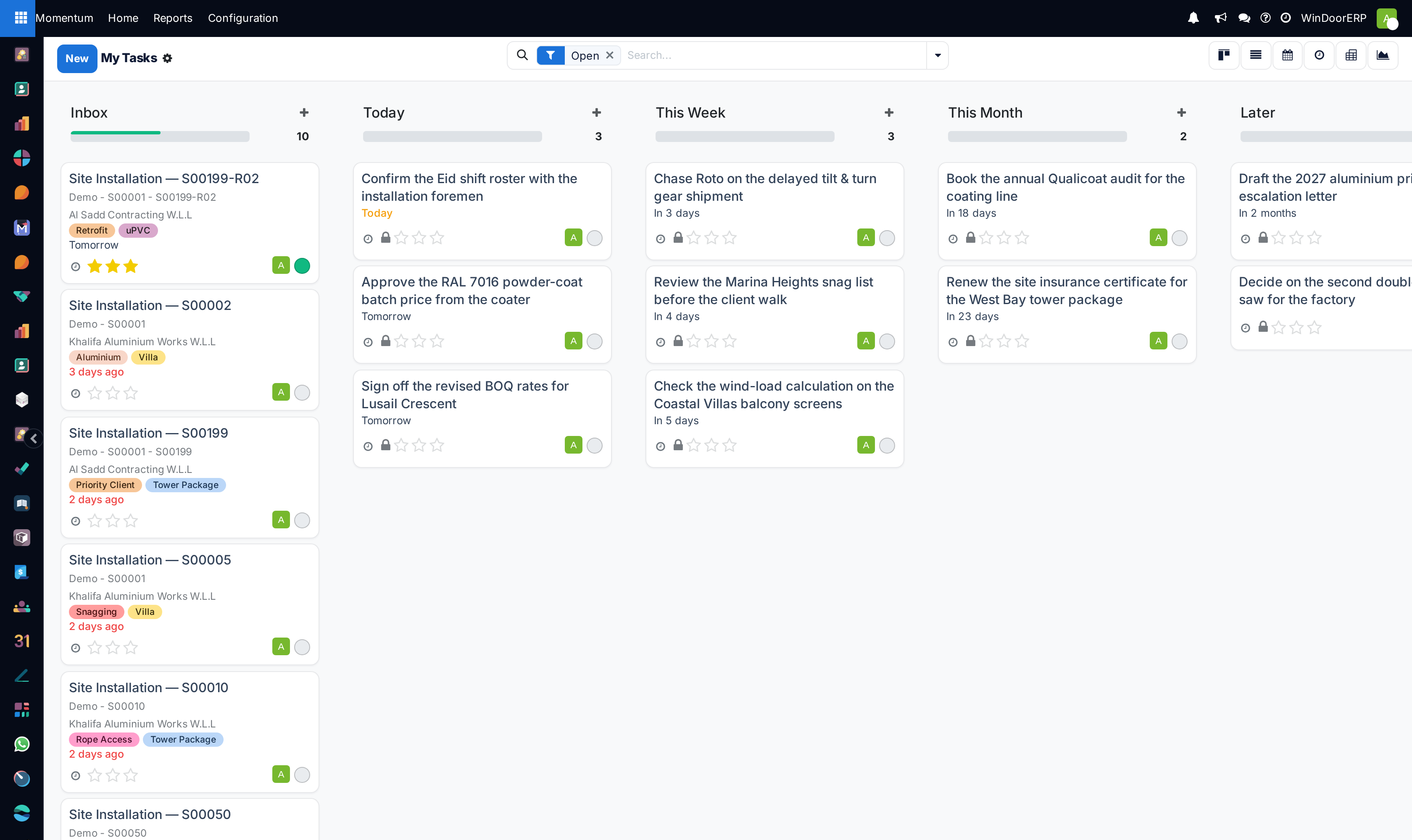 My tasks personal kanban workspace for focused daily task progression
