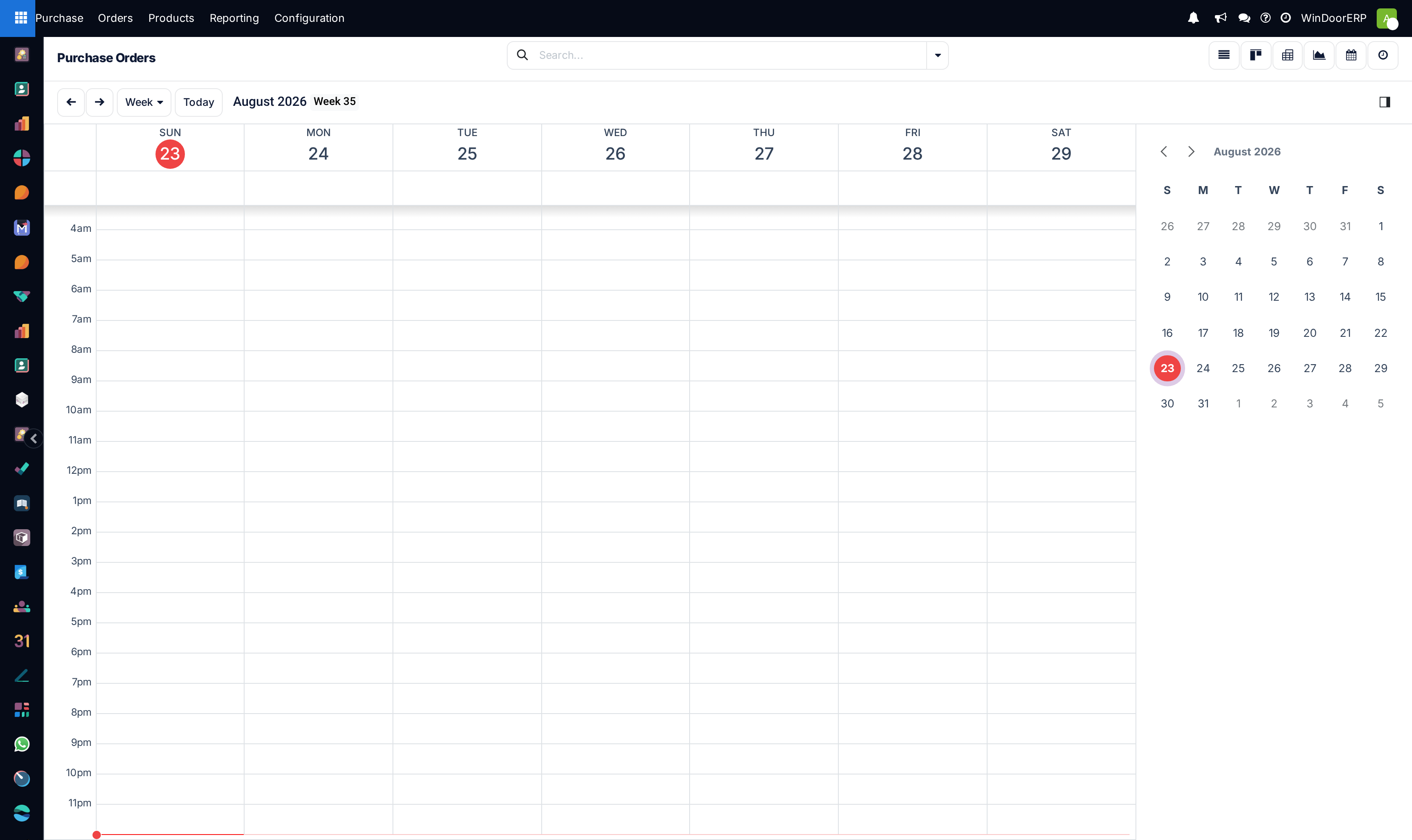Purchase order delivery fulfillment calendar