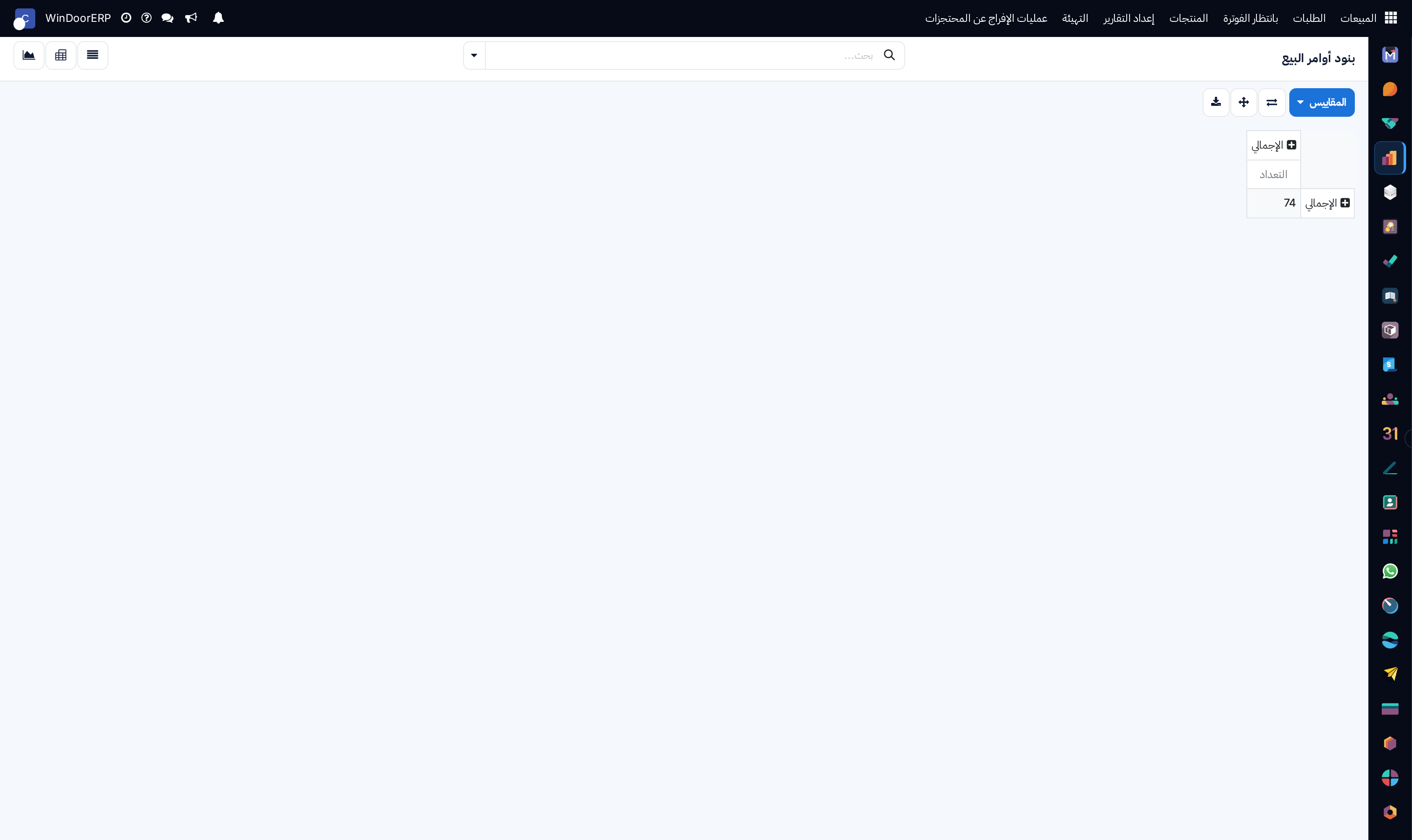 Order lines analytical pivot table by product category and margin
