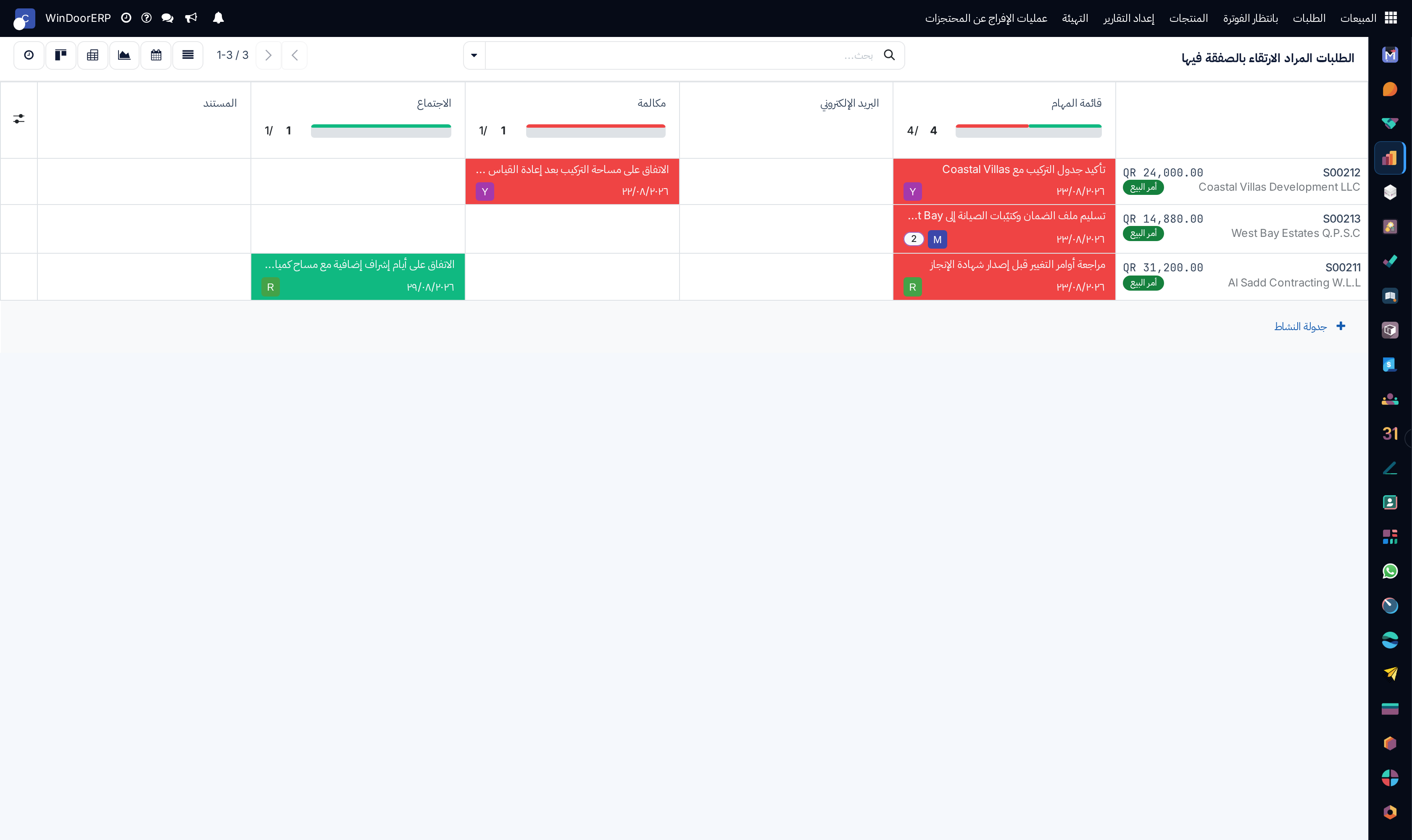 Orders to upsell activity schedule