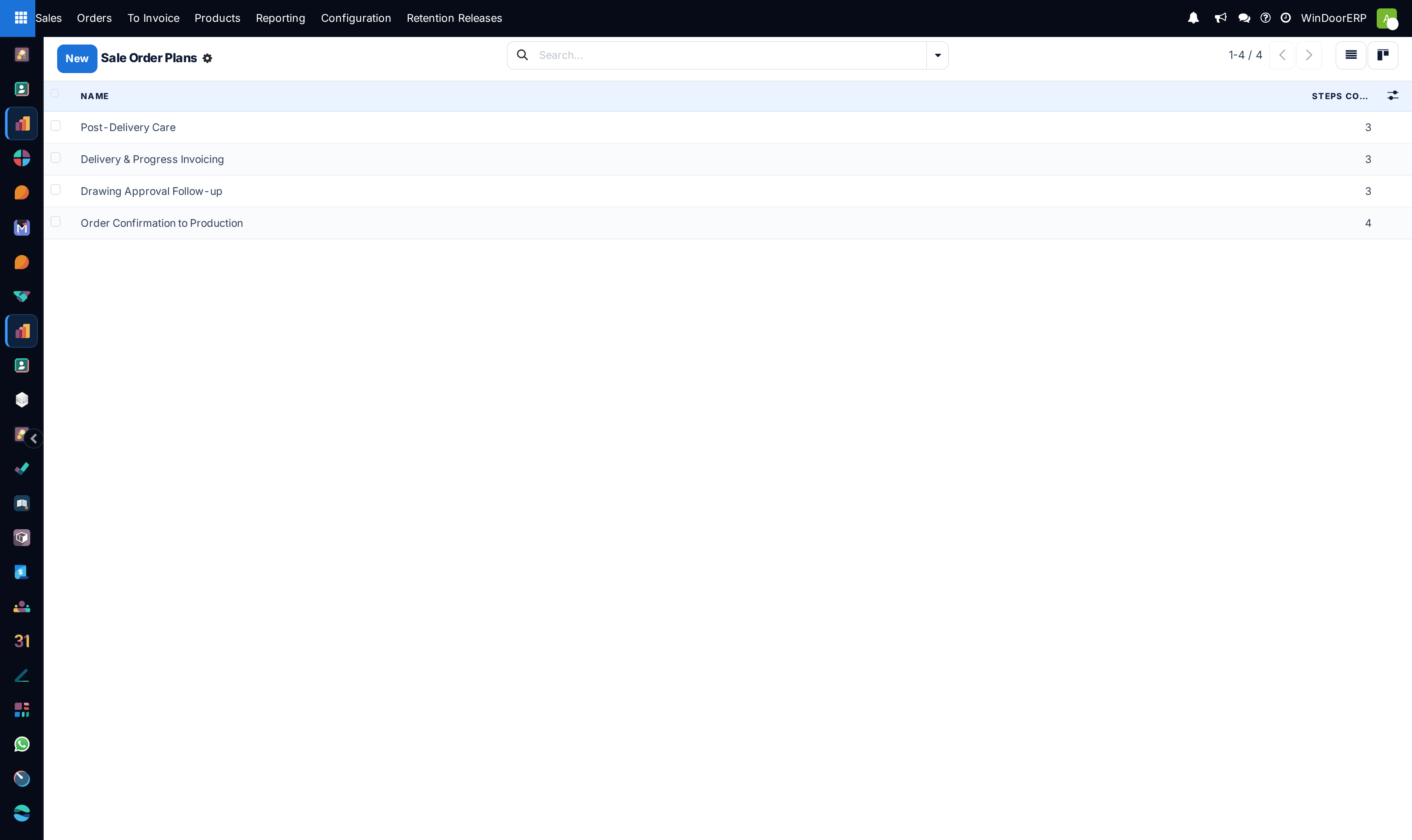 Sales activity plans catalog list