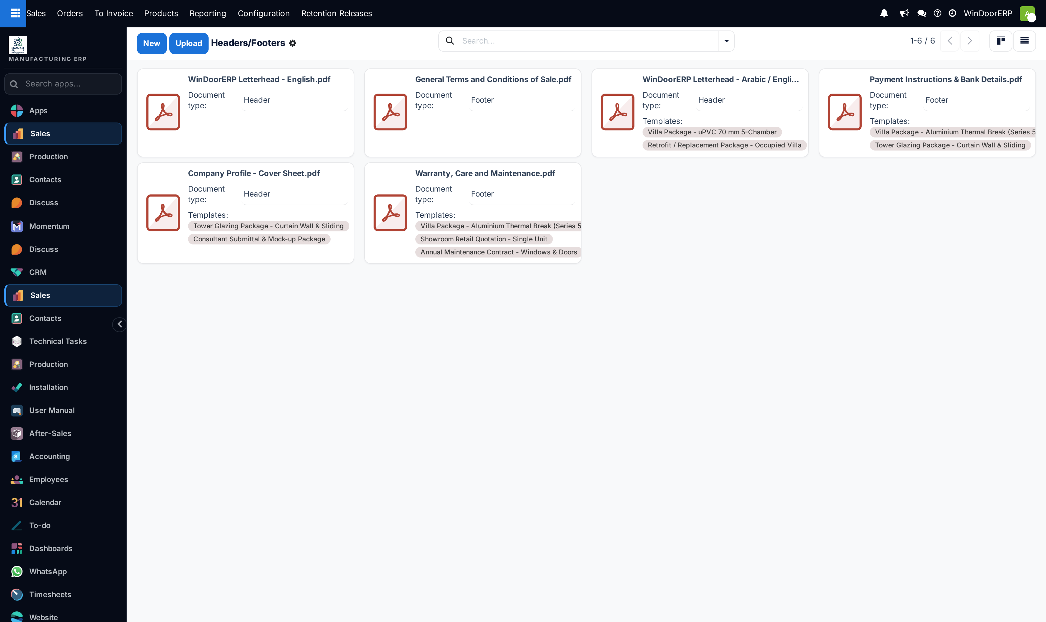 Headers and footers kanban cards overview