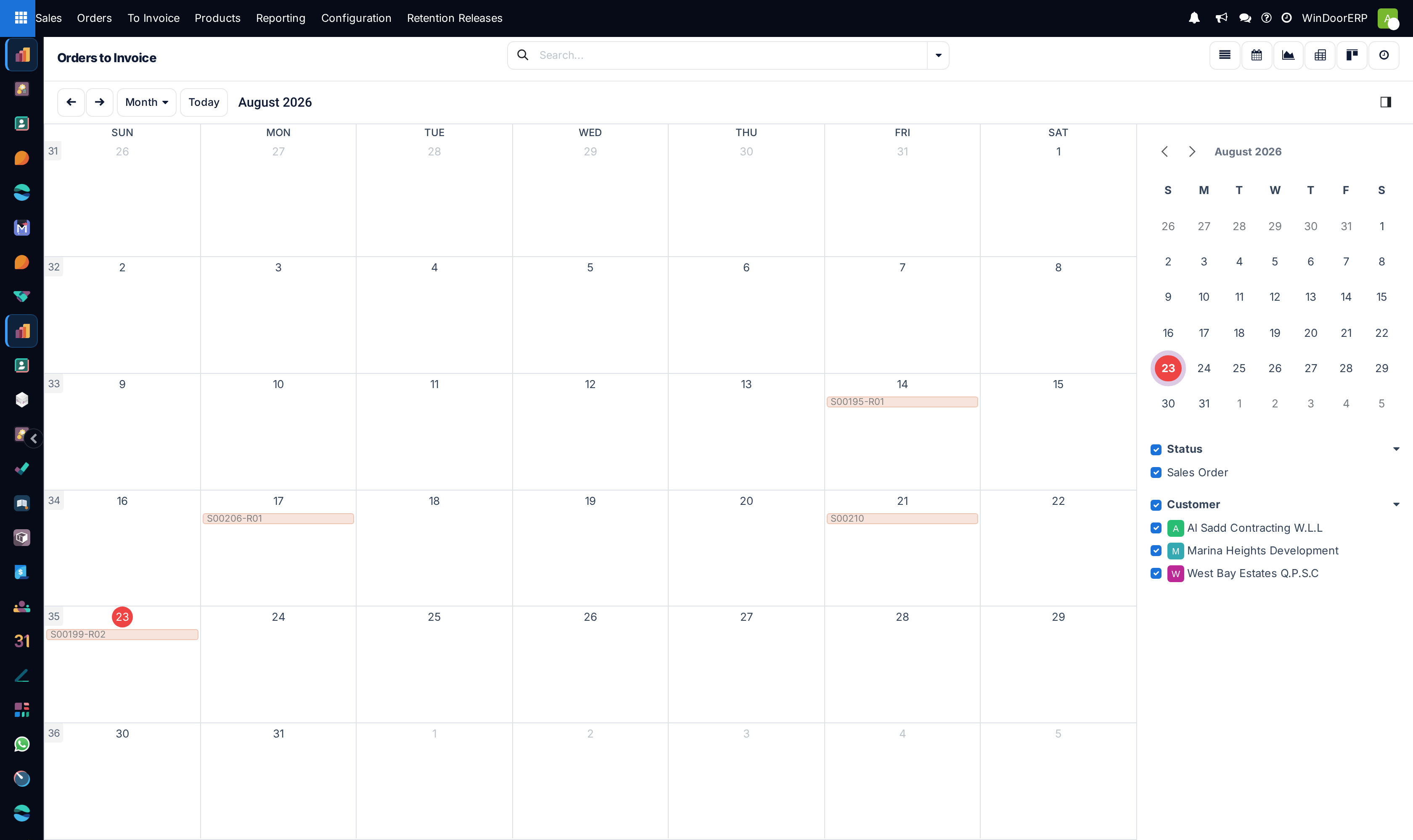 Invoicing milestone schedule calendar