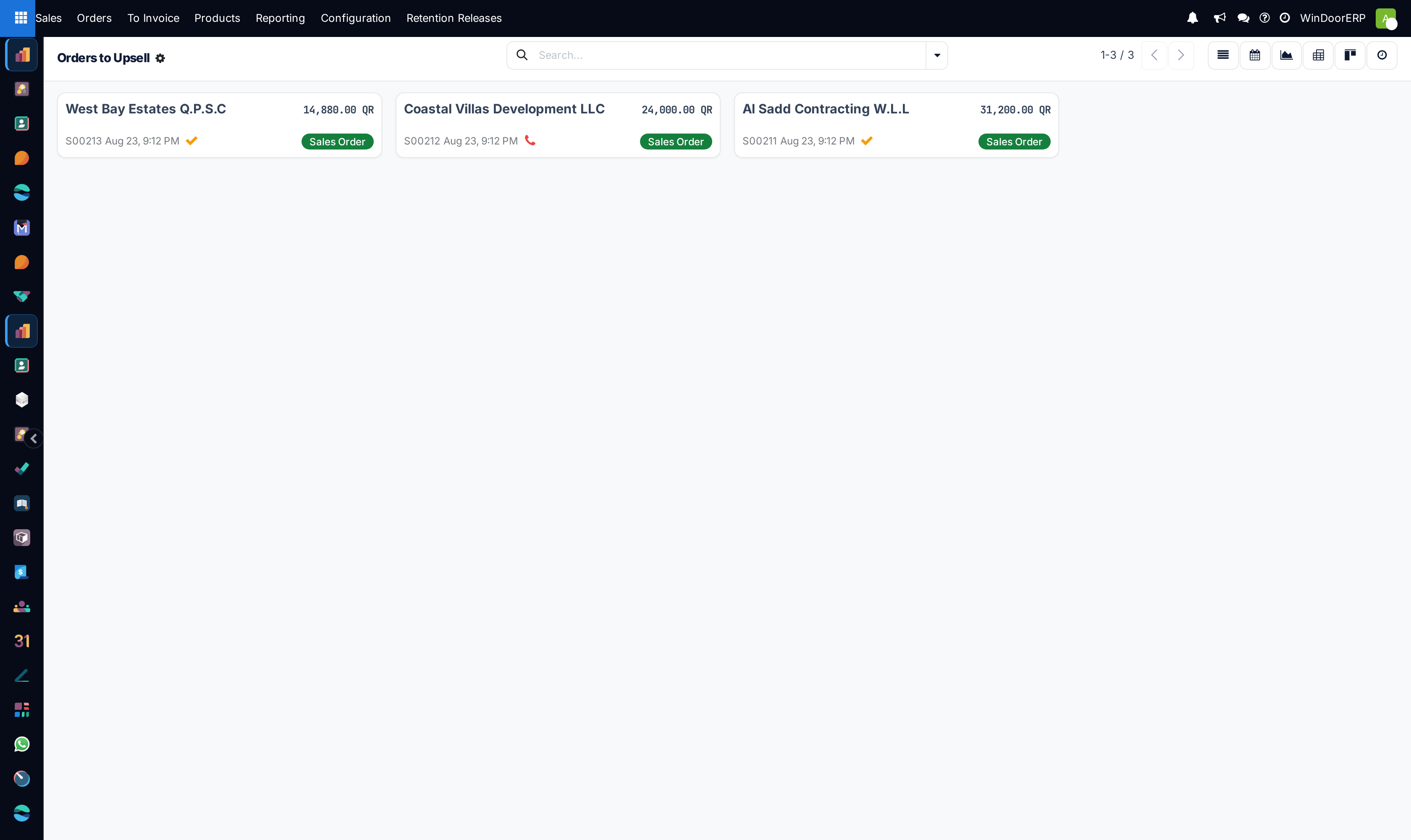 Orders to upsell kanban overview