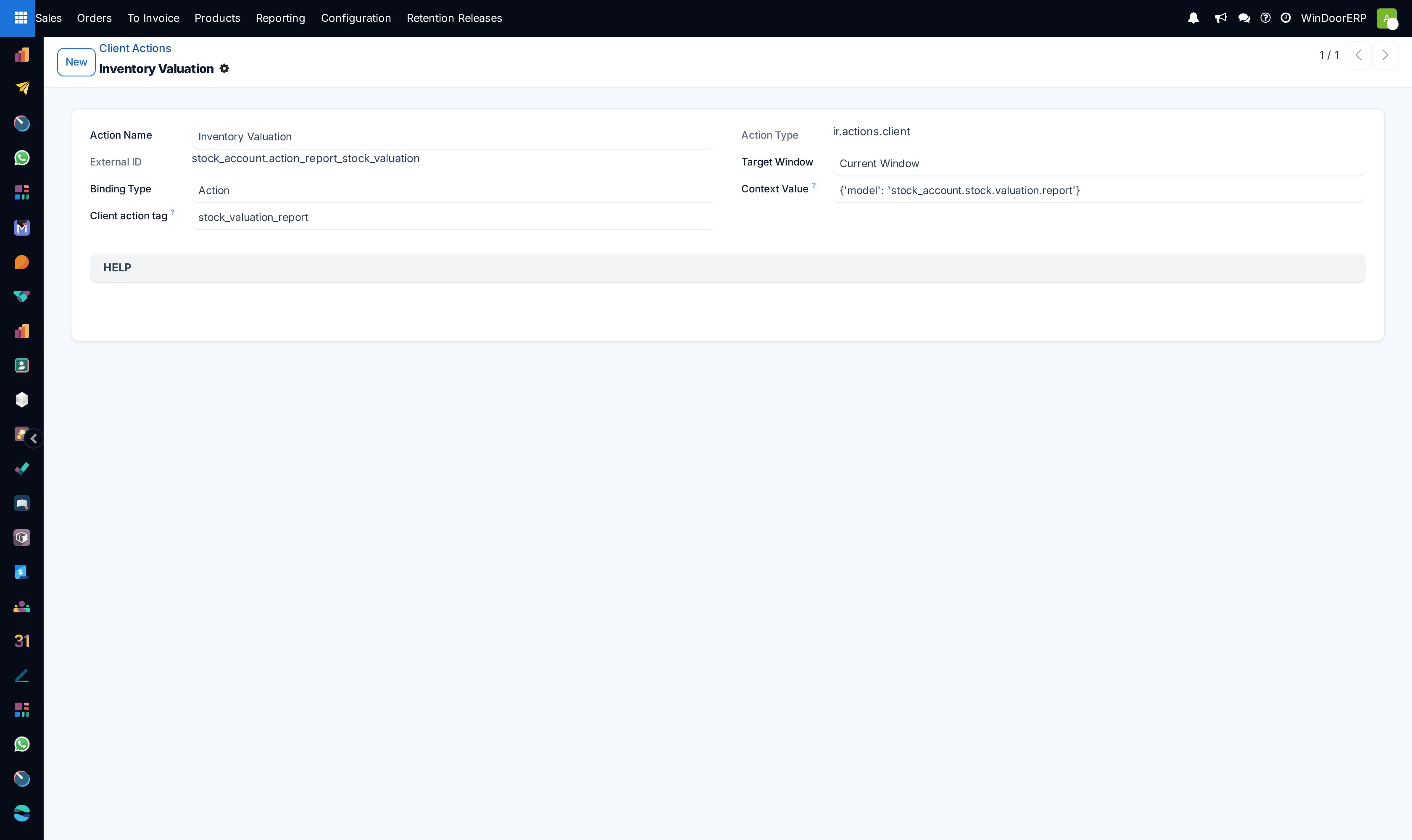 Client action profile