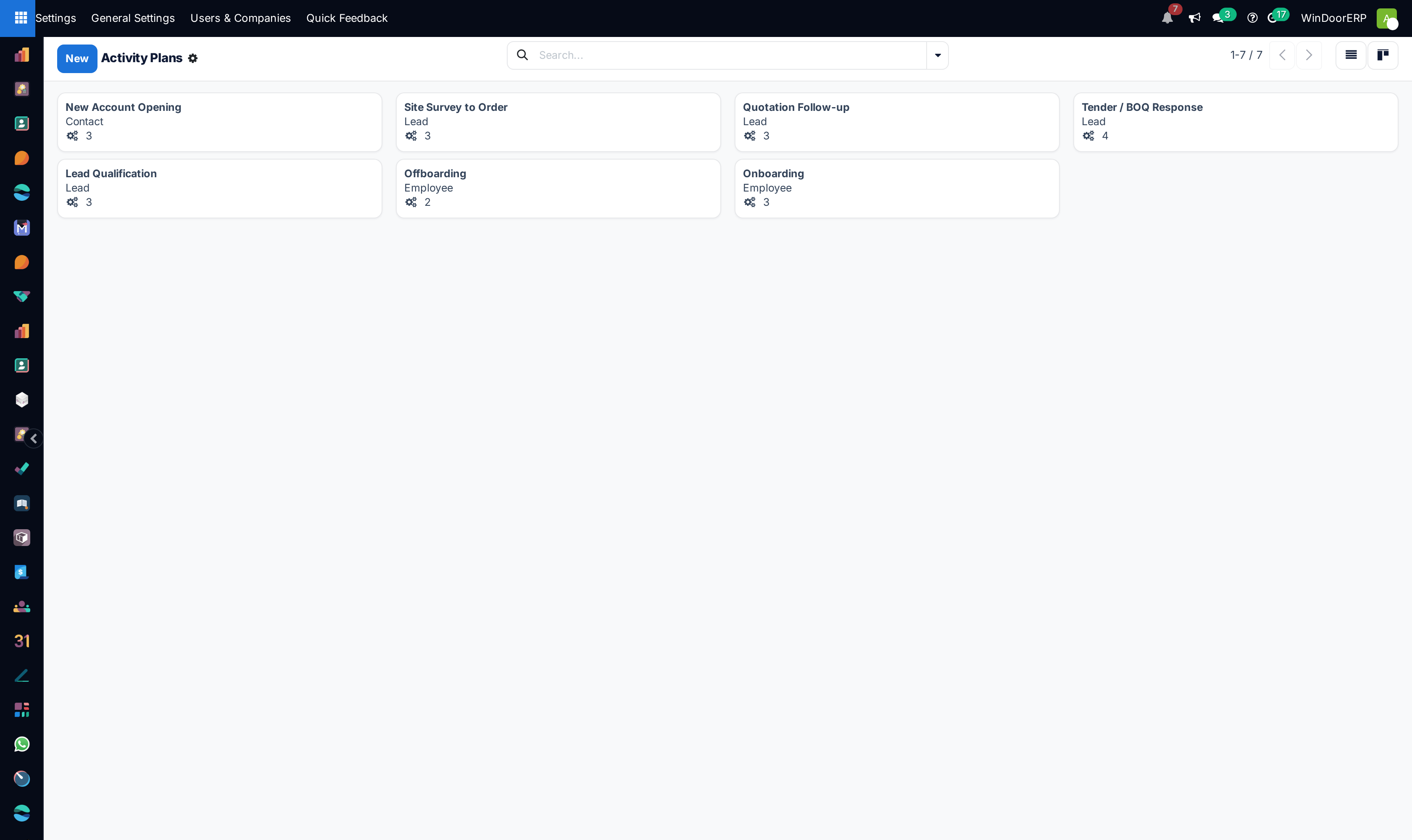 Activity plans kanban cards