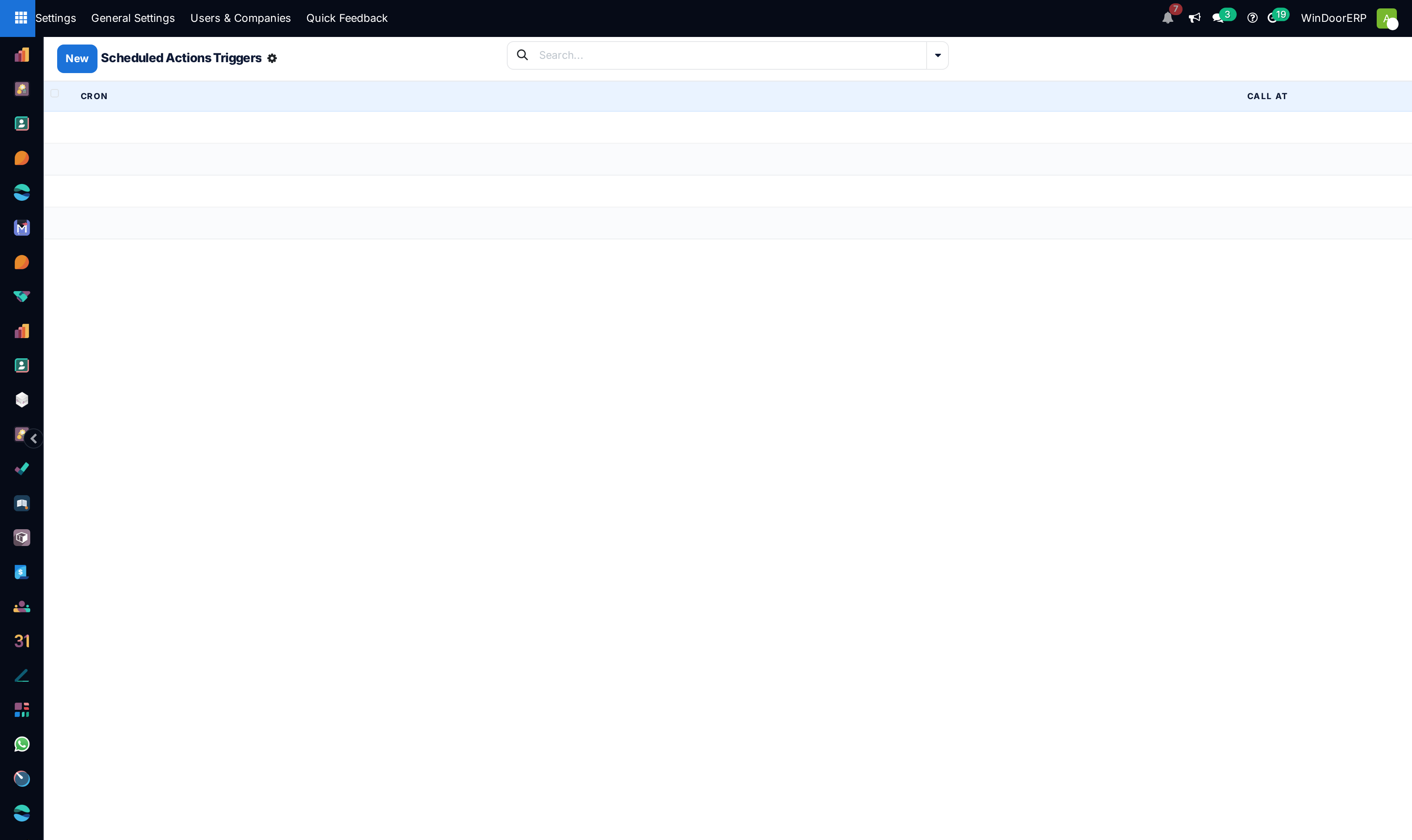 Cron execution trigger events list