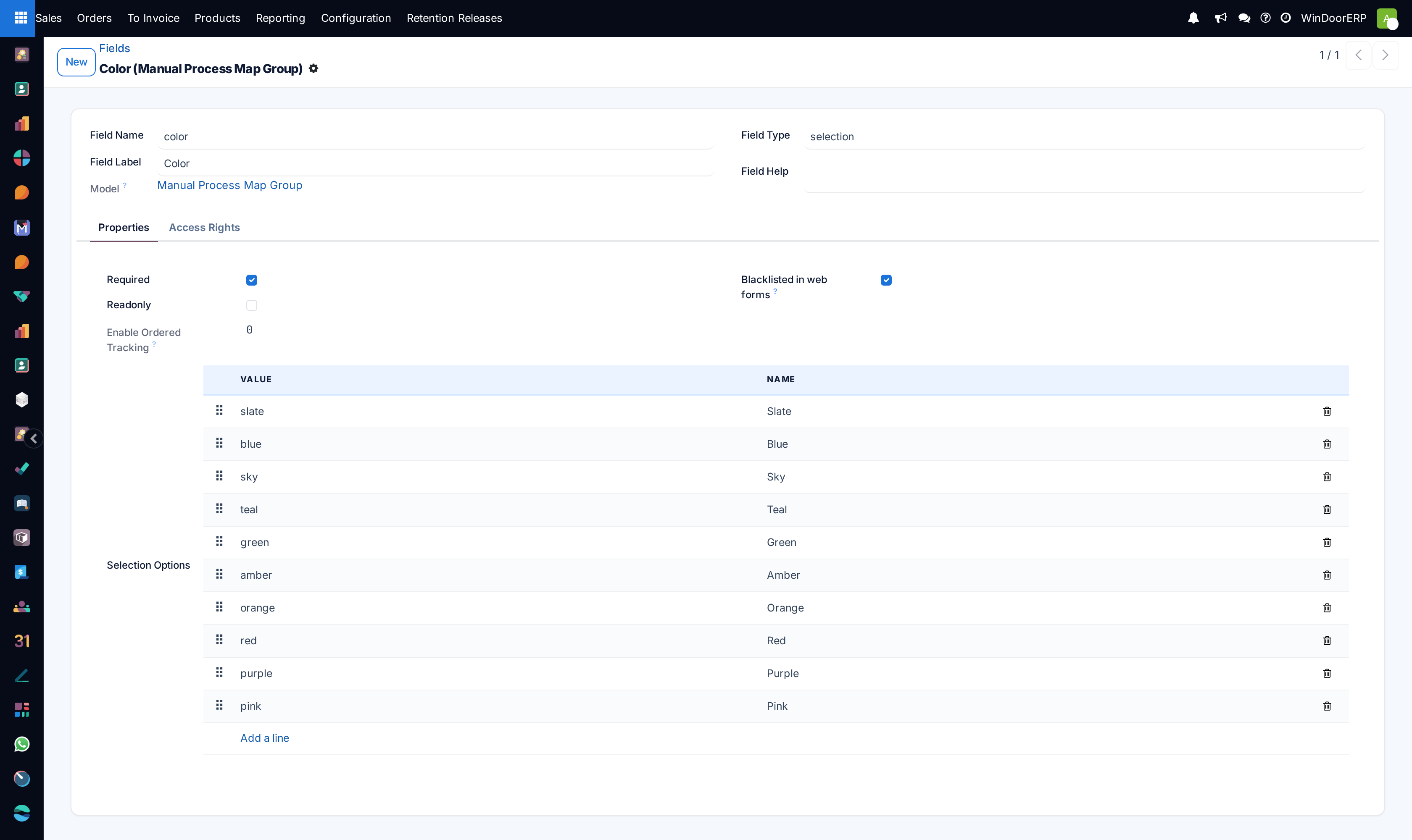 Data field attribute editor
