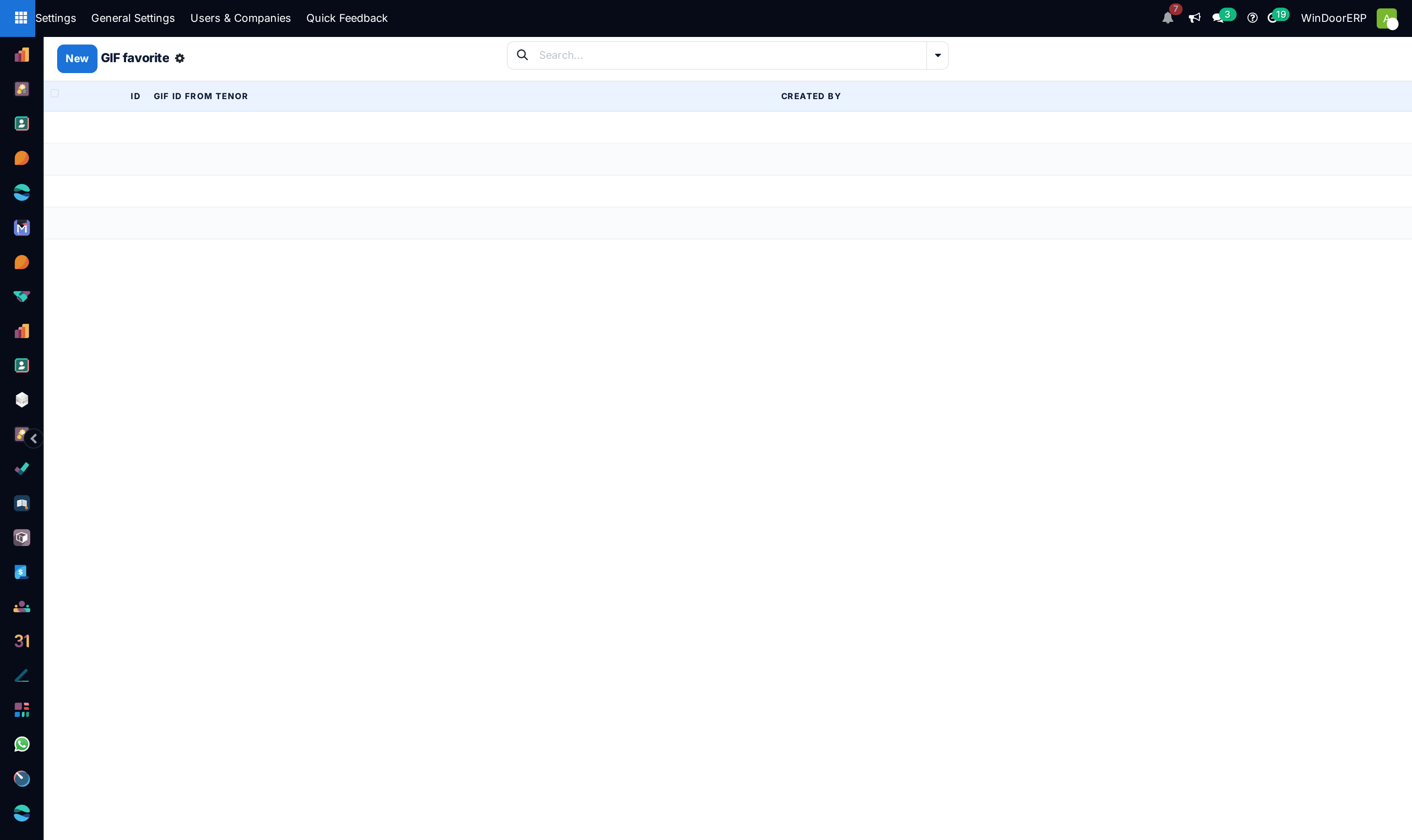 User favorite GIFs registry list
