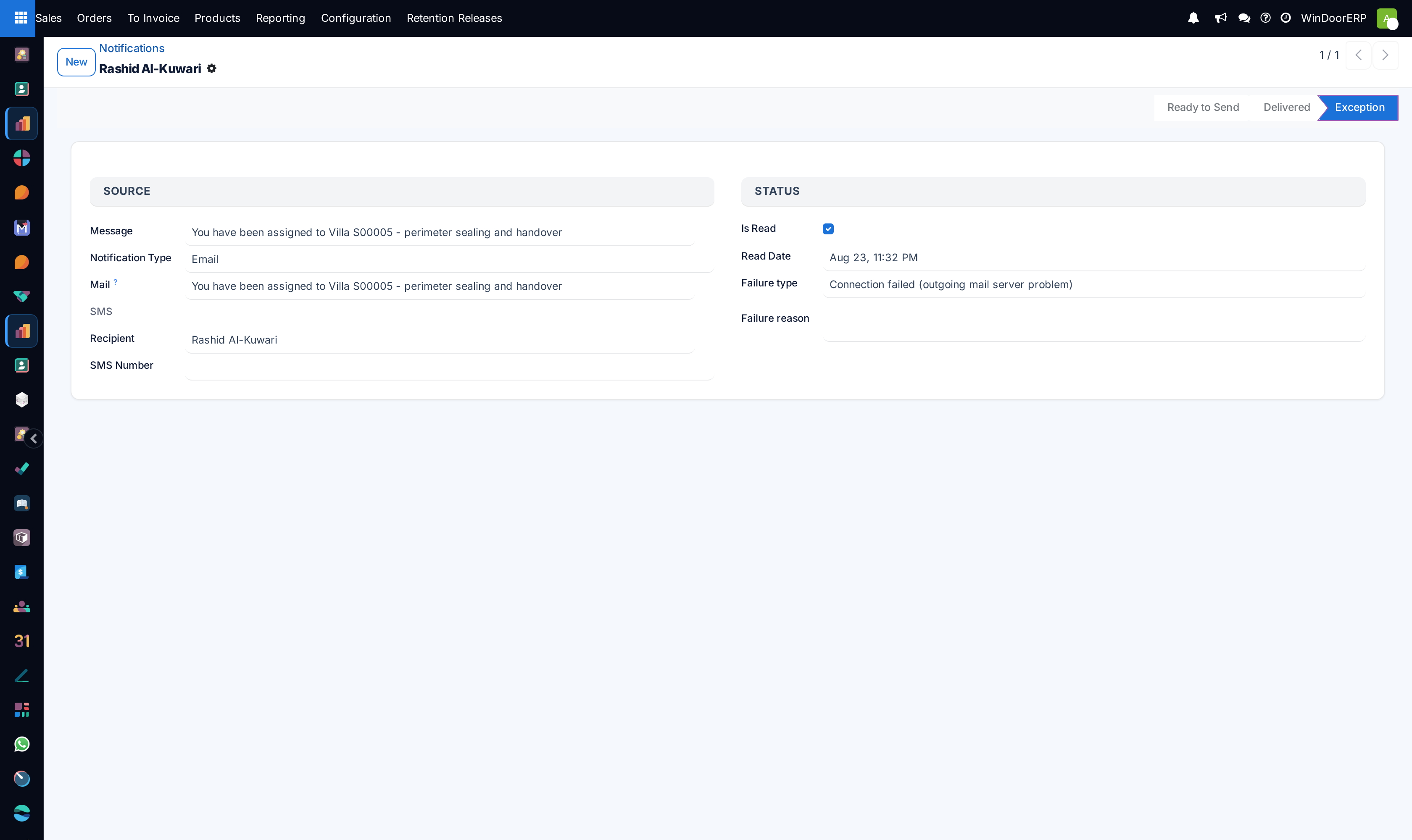 Notification delivery profile