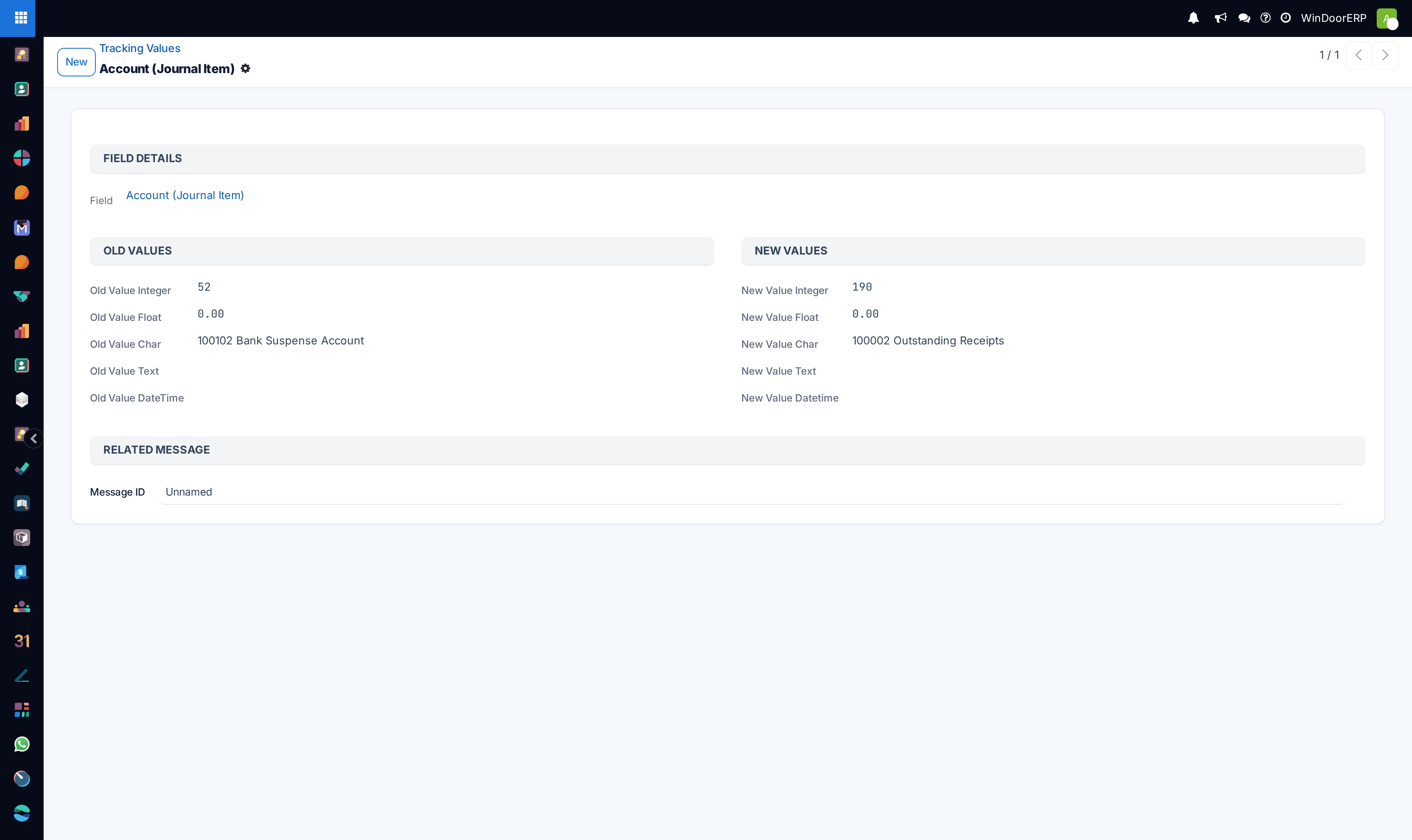 Field tracking audit profile