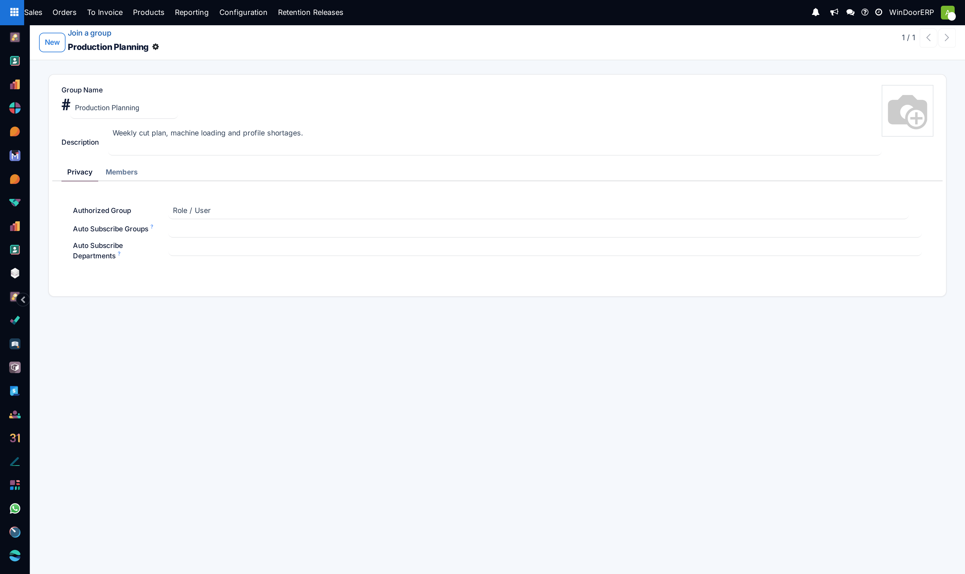 Chat channel definition profile