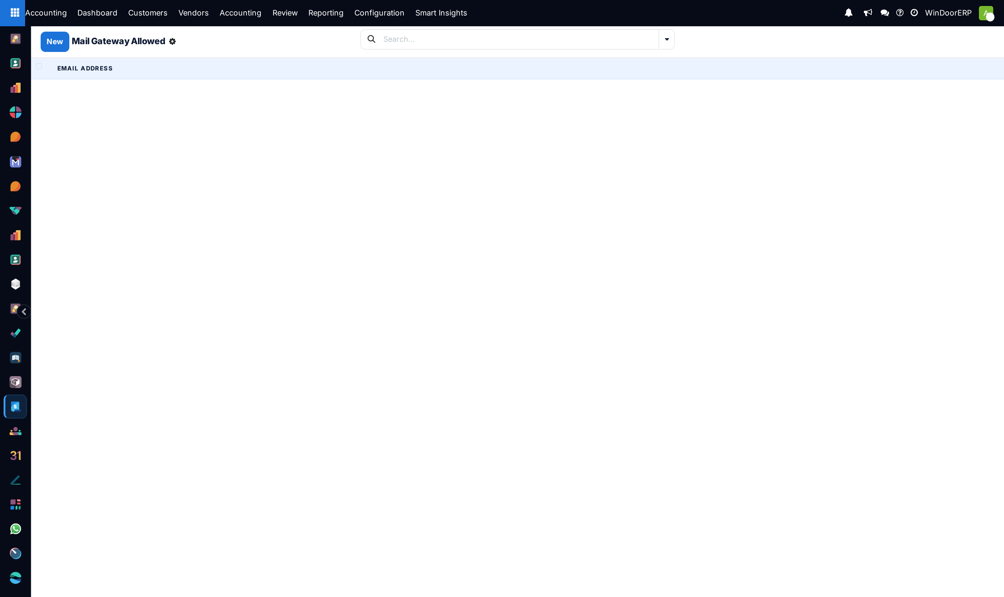 Mail gateway allowed senders list