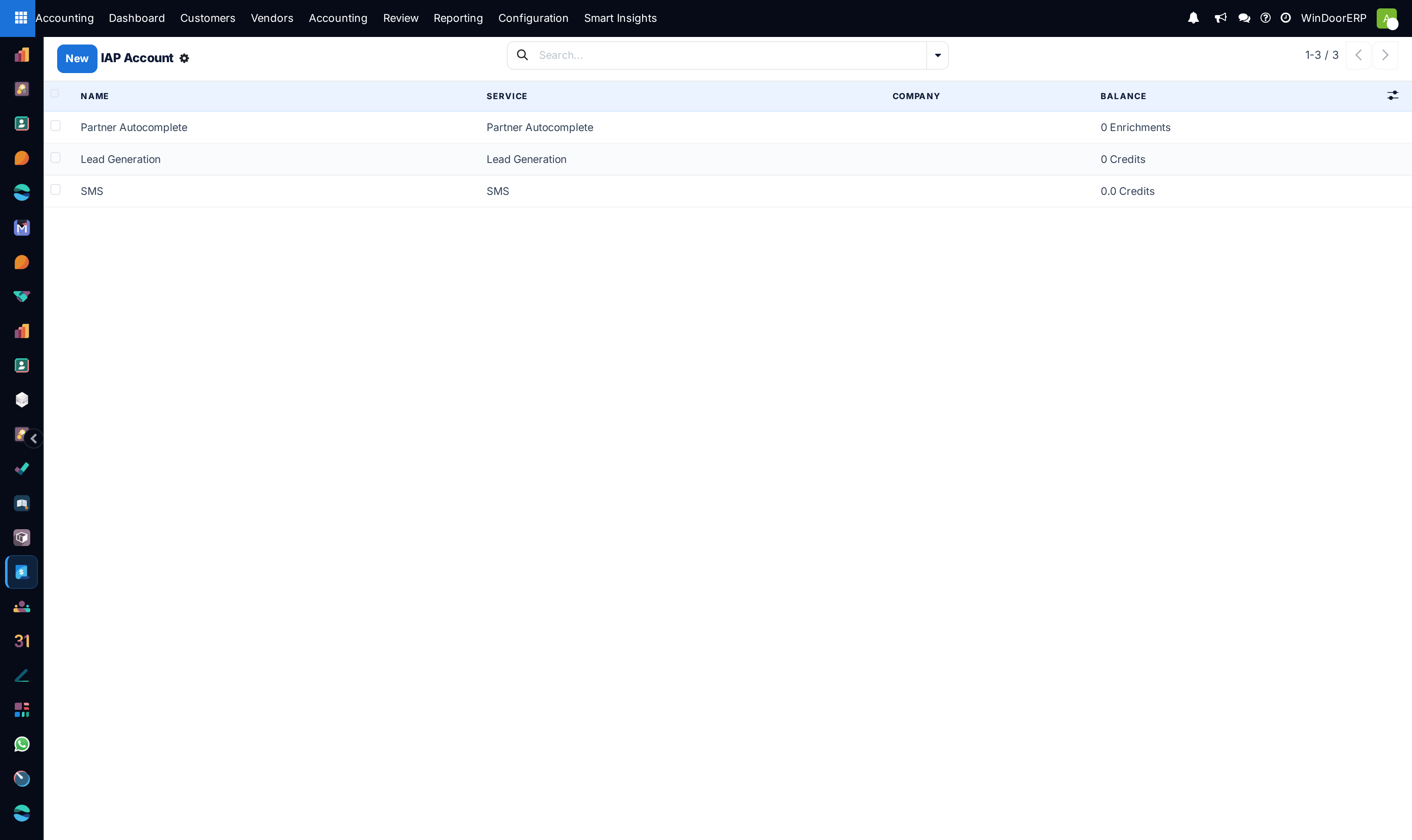In-App Purchase (IAP) service accounts list