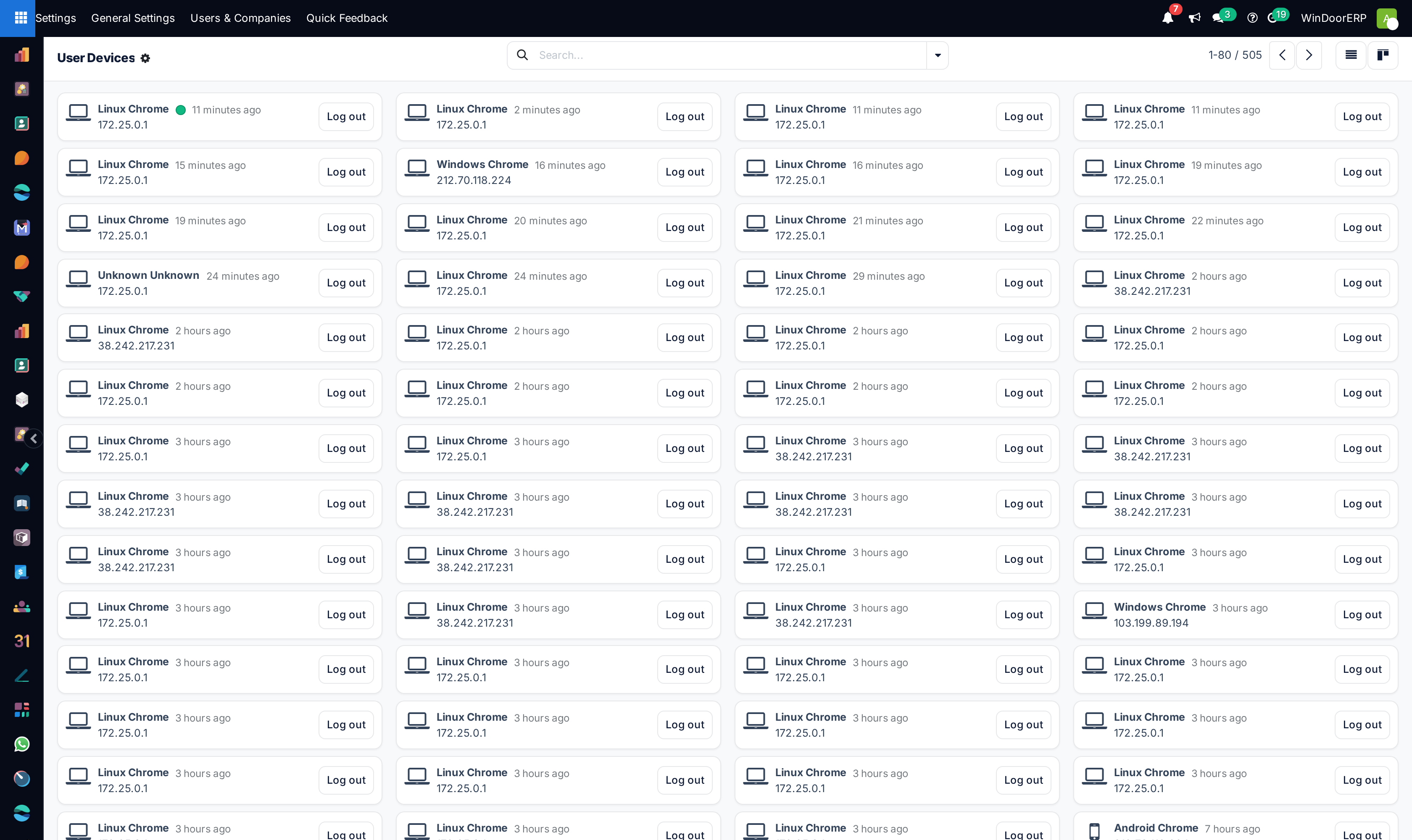 User devices kanban overview