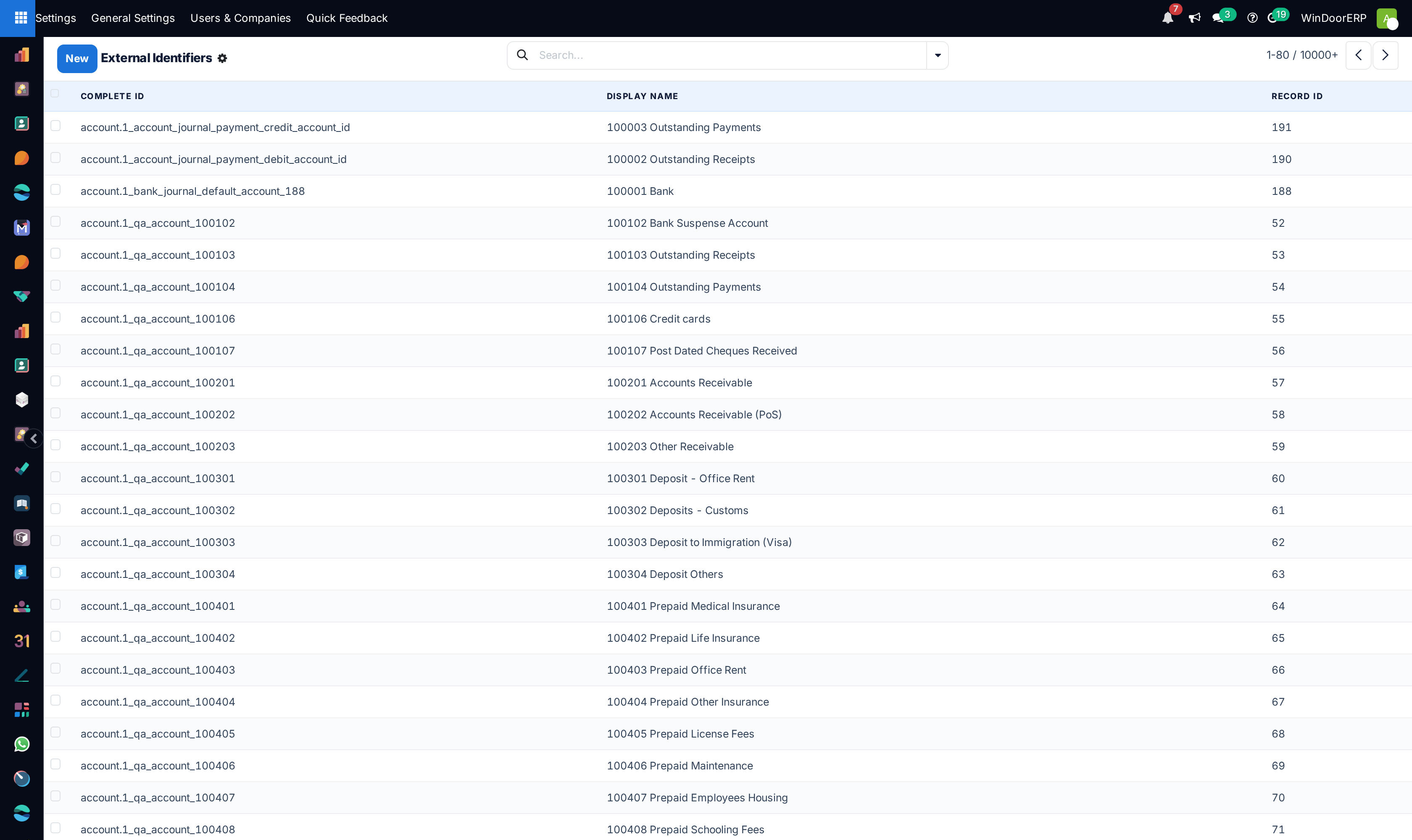 XML external identifiers (xml_id) master registry list