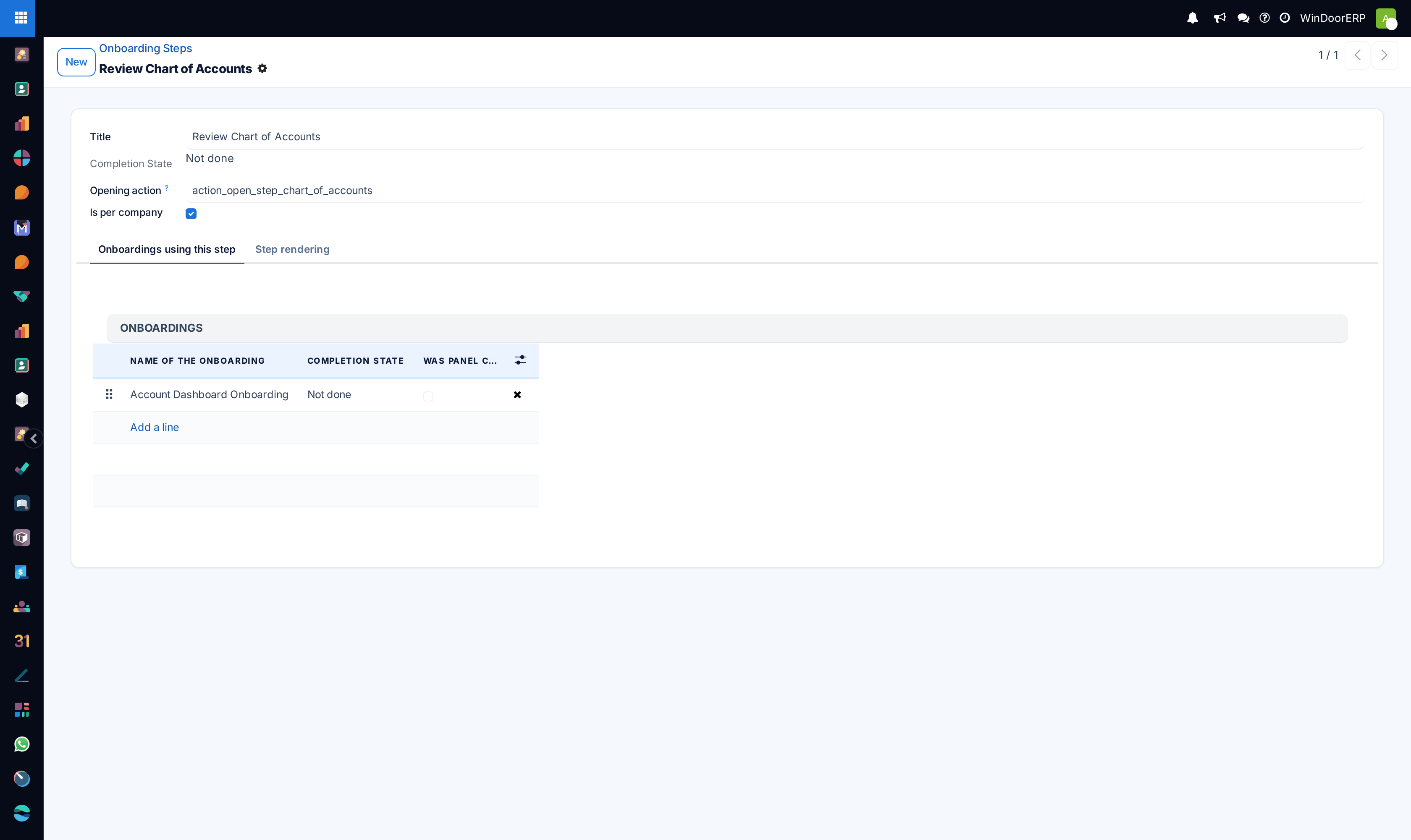 Onboarding step profile