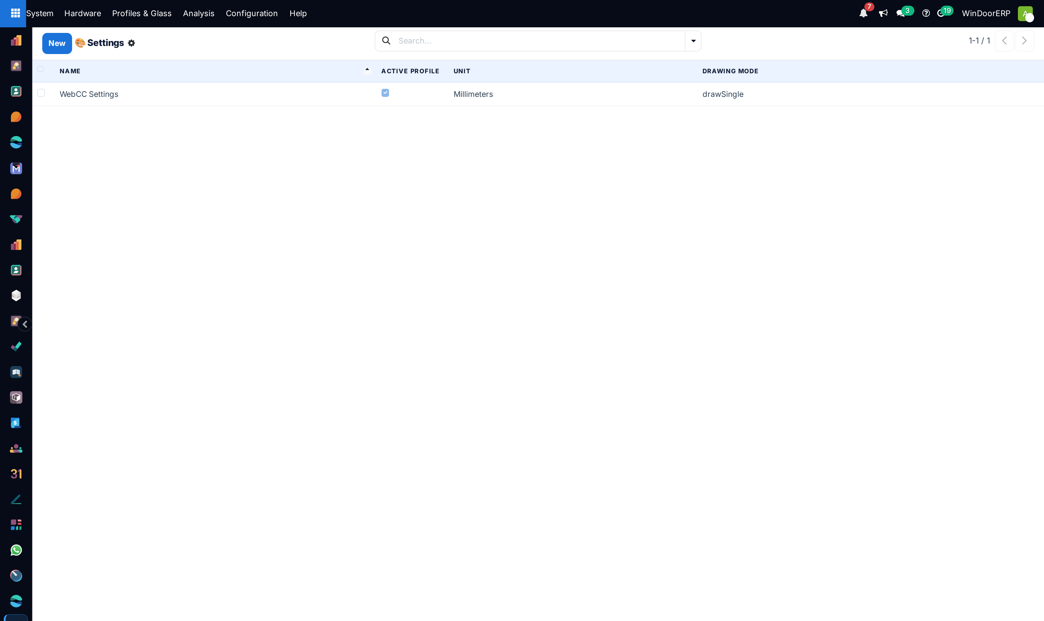 System global configuration registry list