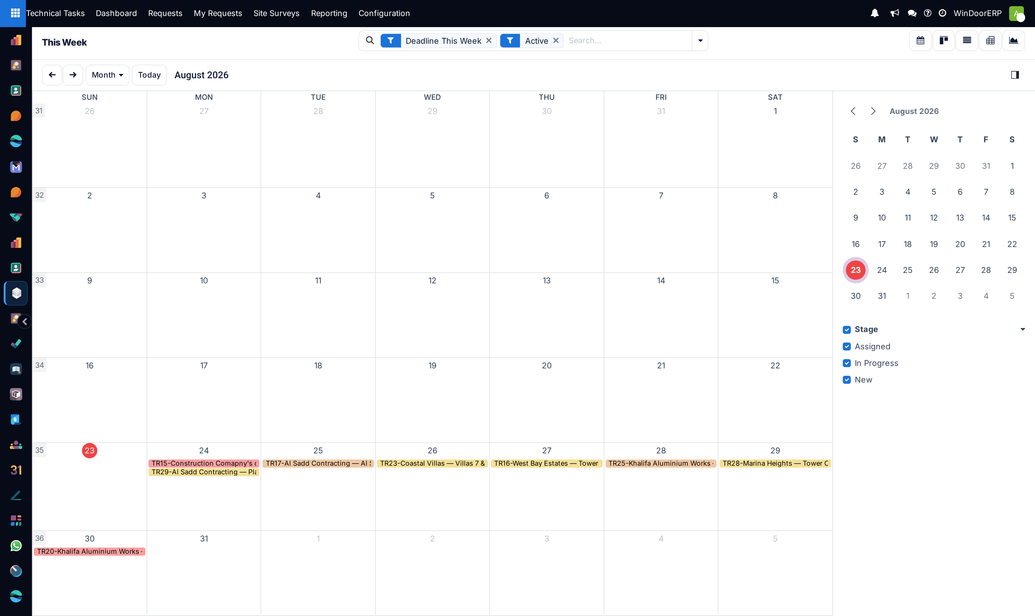 Weekly technical release schedule calendar