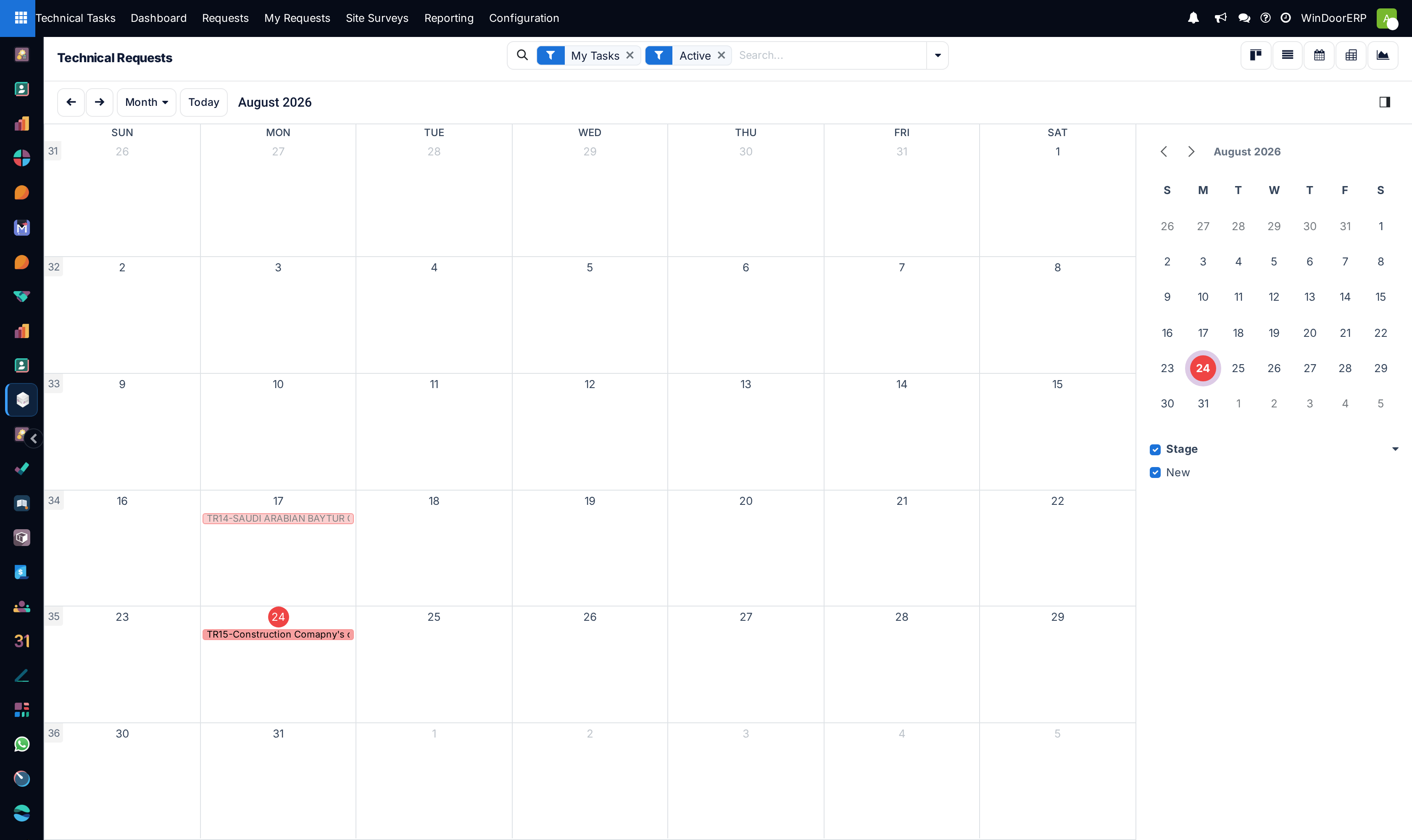 Technical requests schedule calendar tracking drafting deadlines and submittal milestones